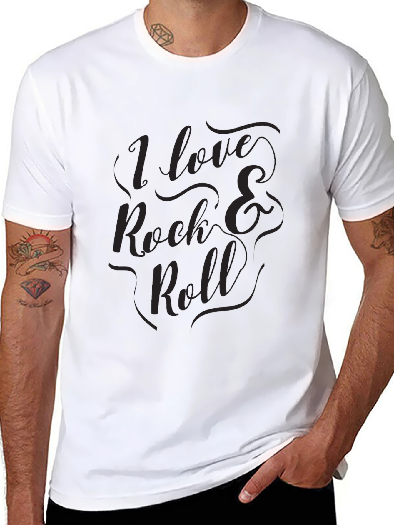 I Love Rock & Roll Graphic Black T-Shirt