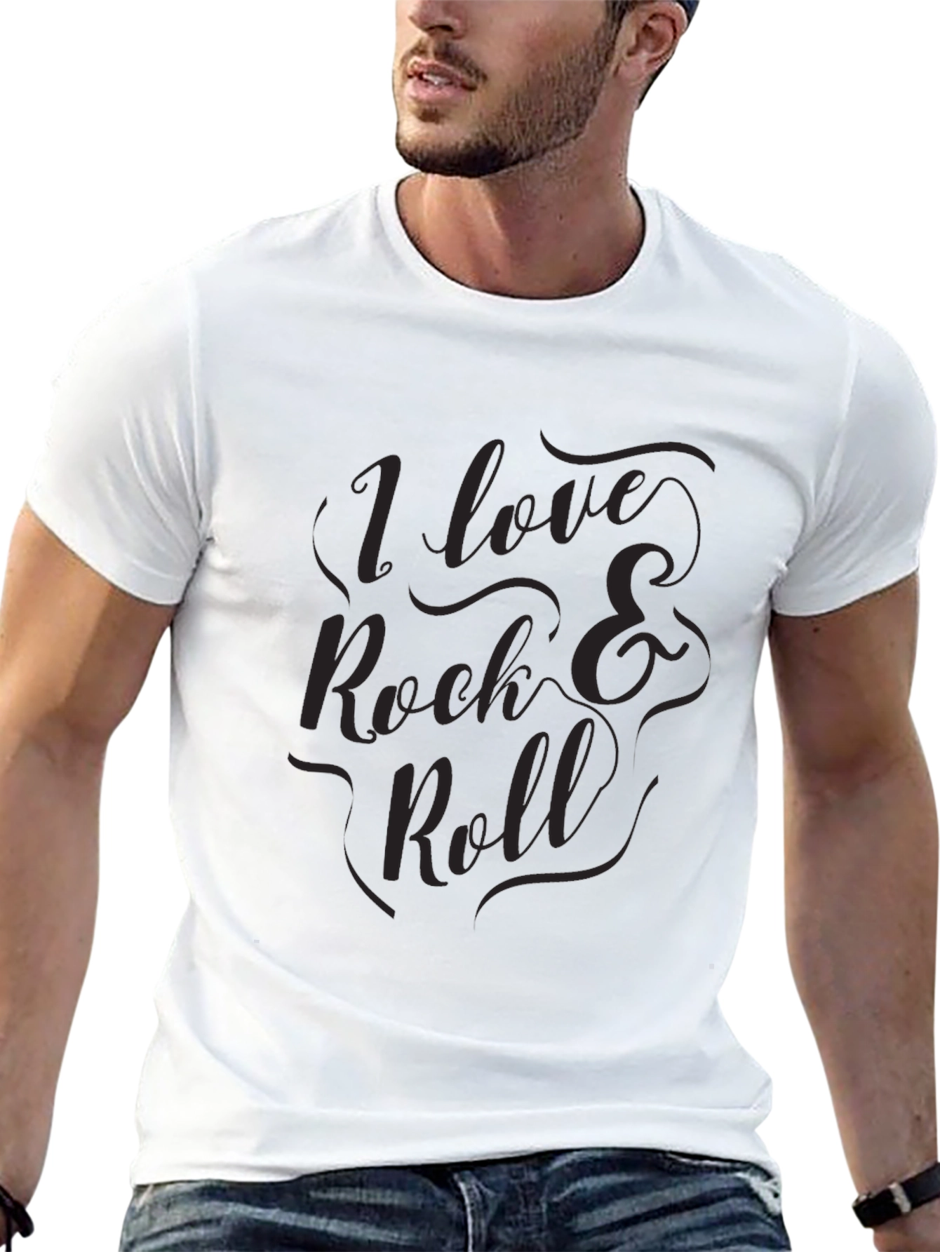 I Love Rock & Roll Graphic Black T-Shirt
