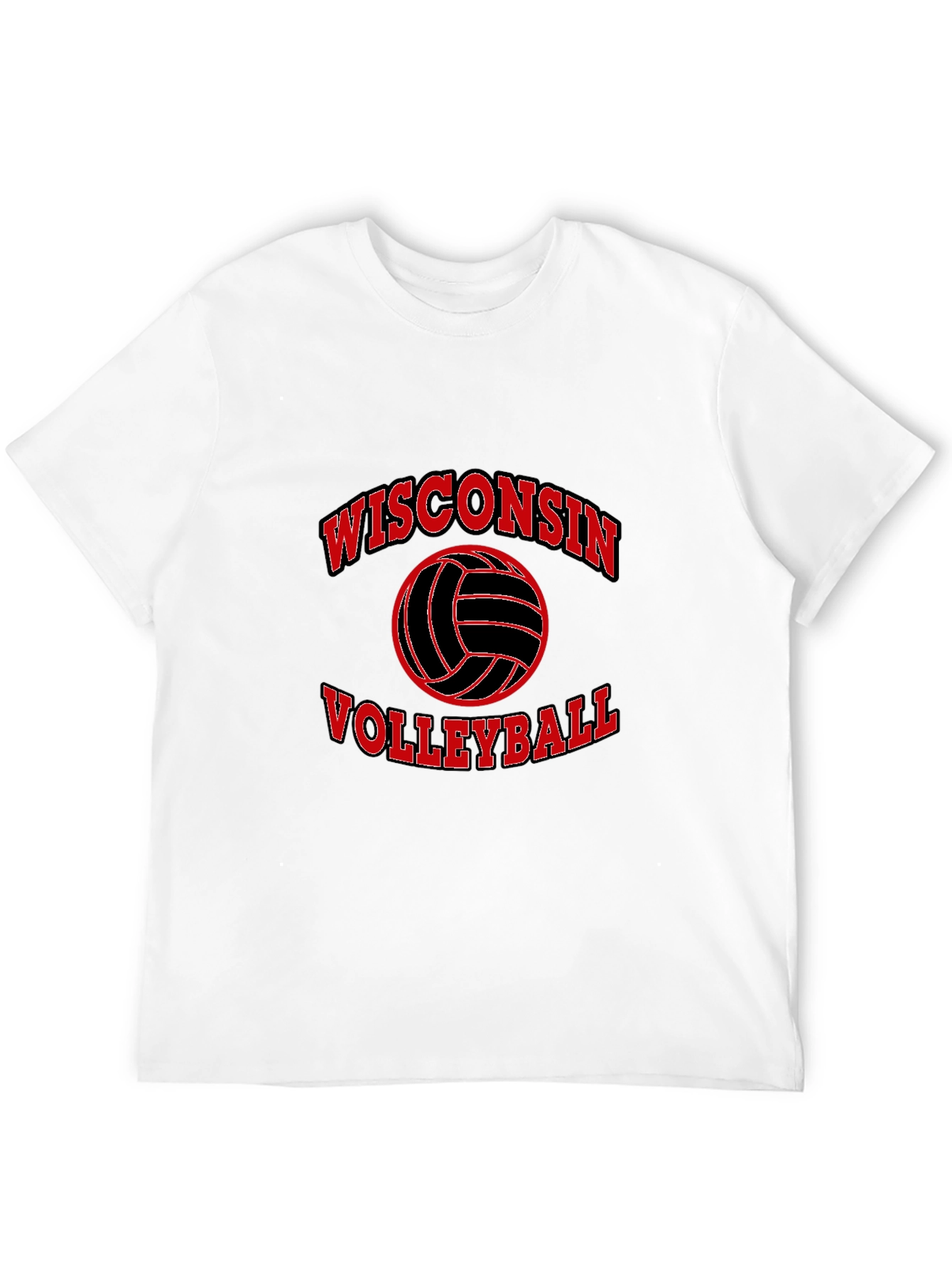 Wisconsin Volleyball Black Graphic T-Shirt