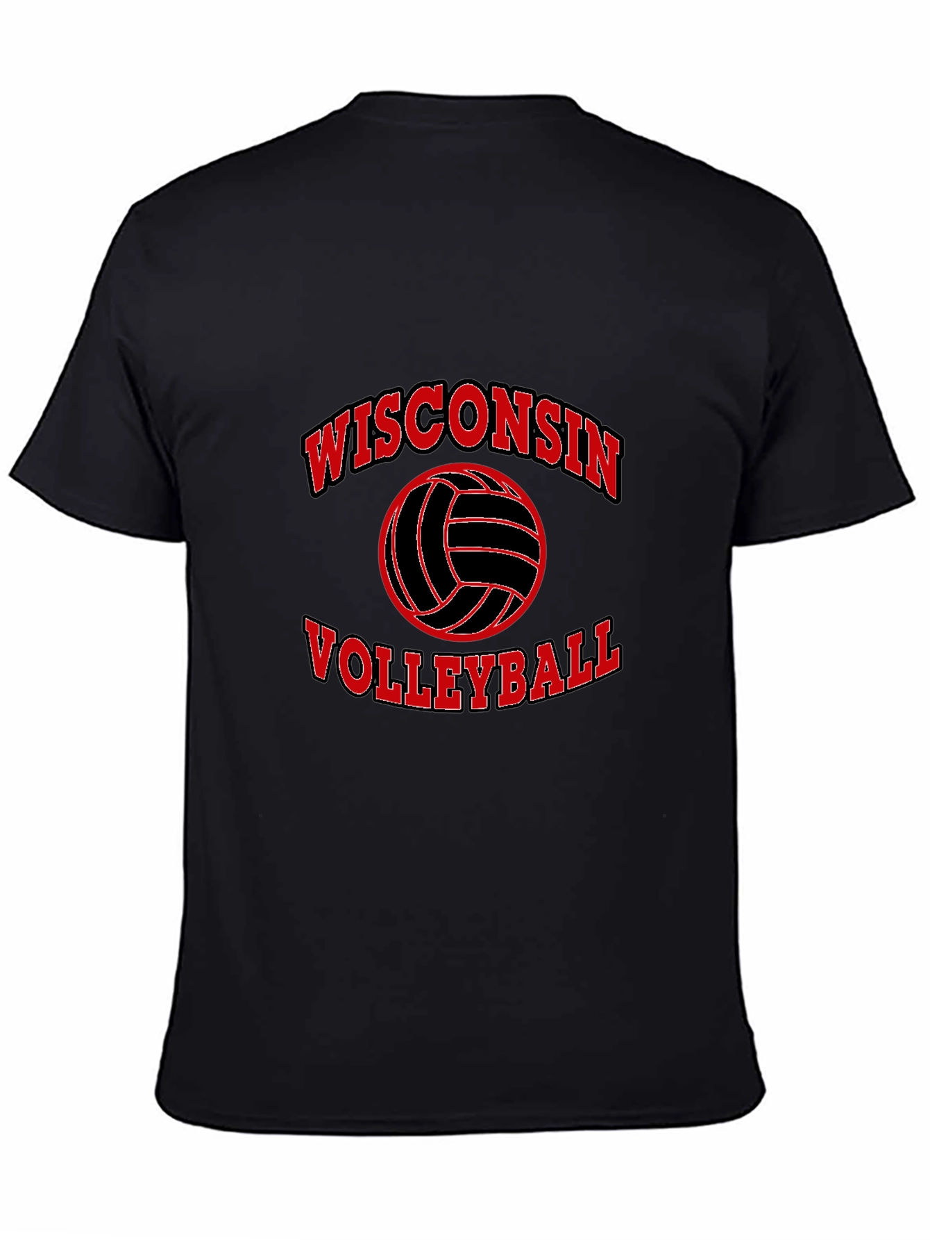 Wisconsin Volleyball Black Graphic T-Shirt