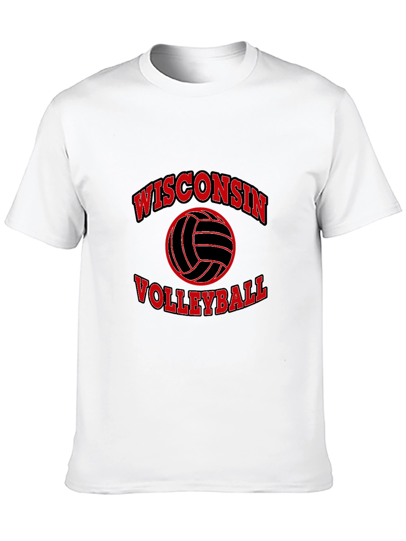 Wisconsin Volleyball Black Graphic T-Shirt