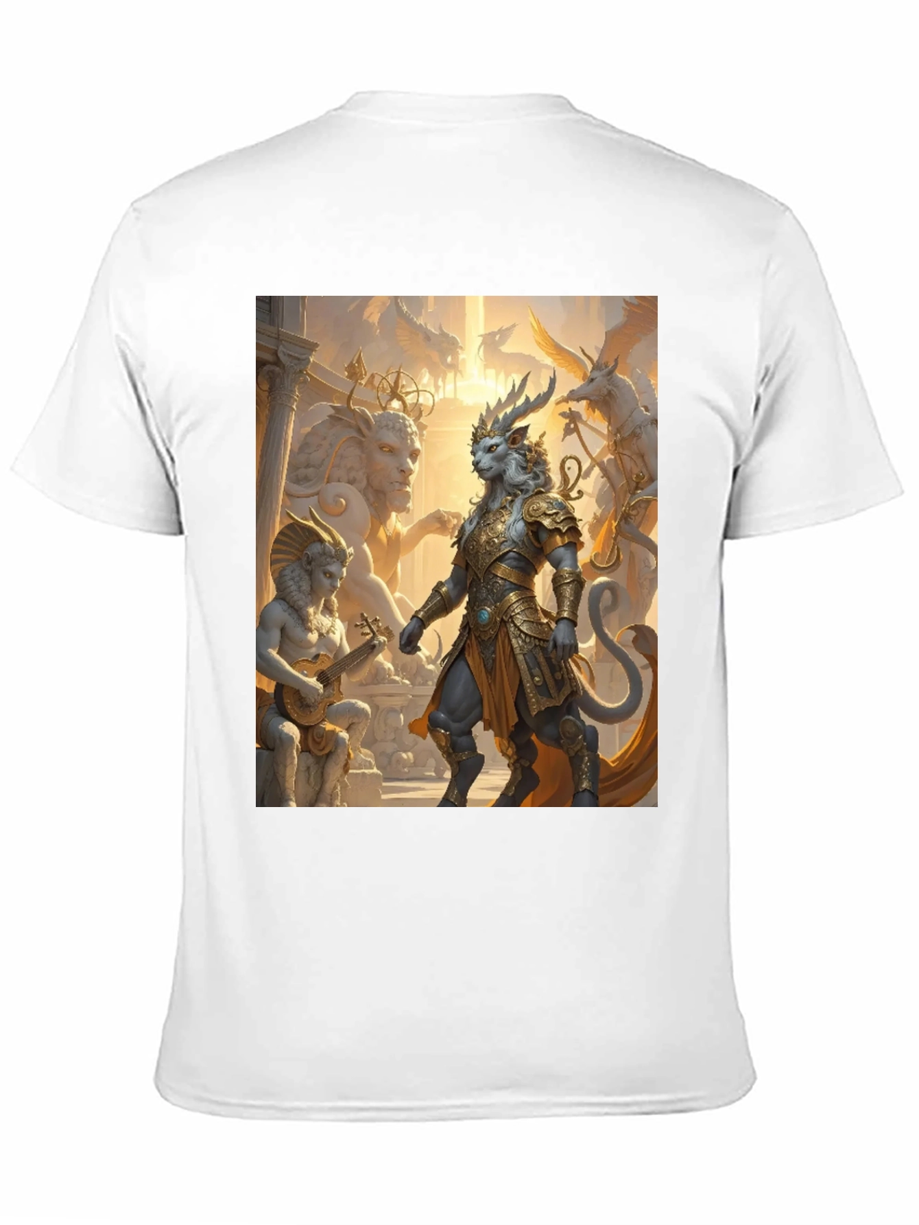Fantasy Art Tee: Regal Lion Warrior Design