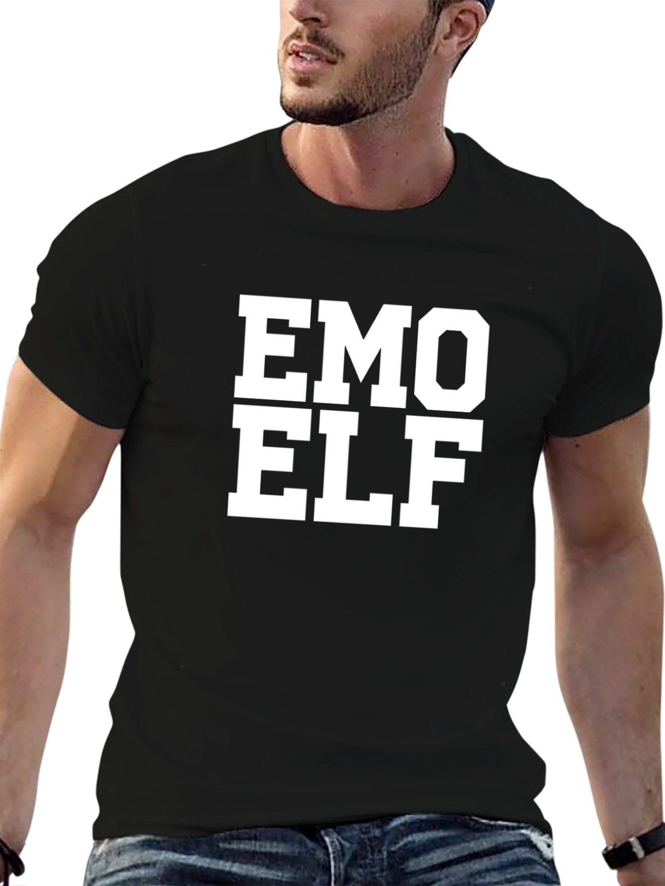 Emo Elf Graphic Tee - Black