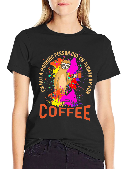 Sloth Coffee T-Shirt - Morning Person Funny Tee