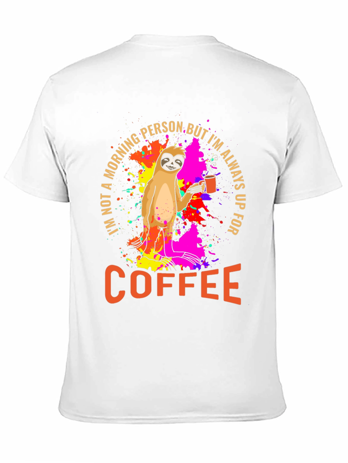 Sloth Coffee T-Shirt - Morning Person Funny Tee