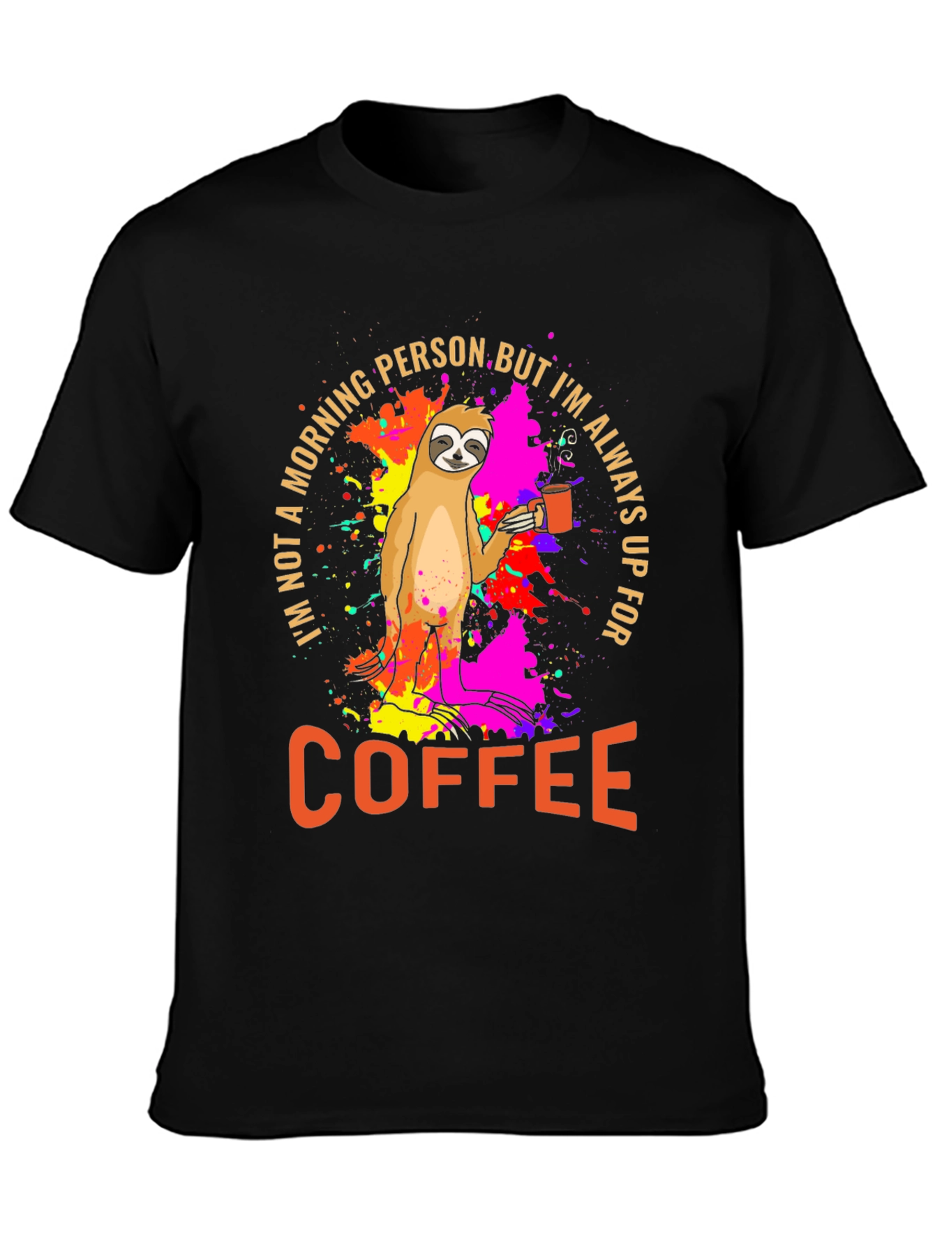 Sloth Coffee T-Shirt - Morning Person Funny Tee