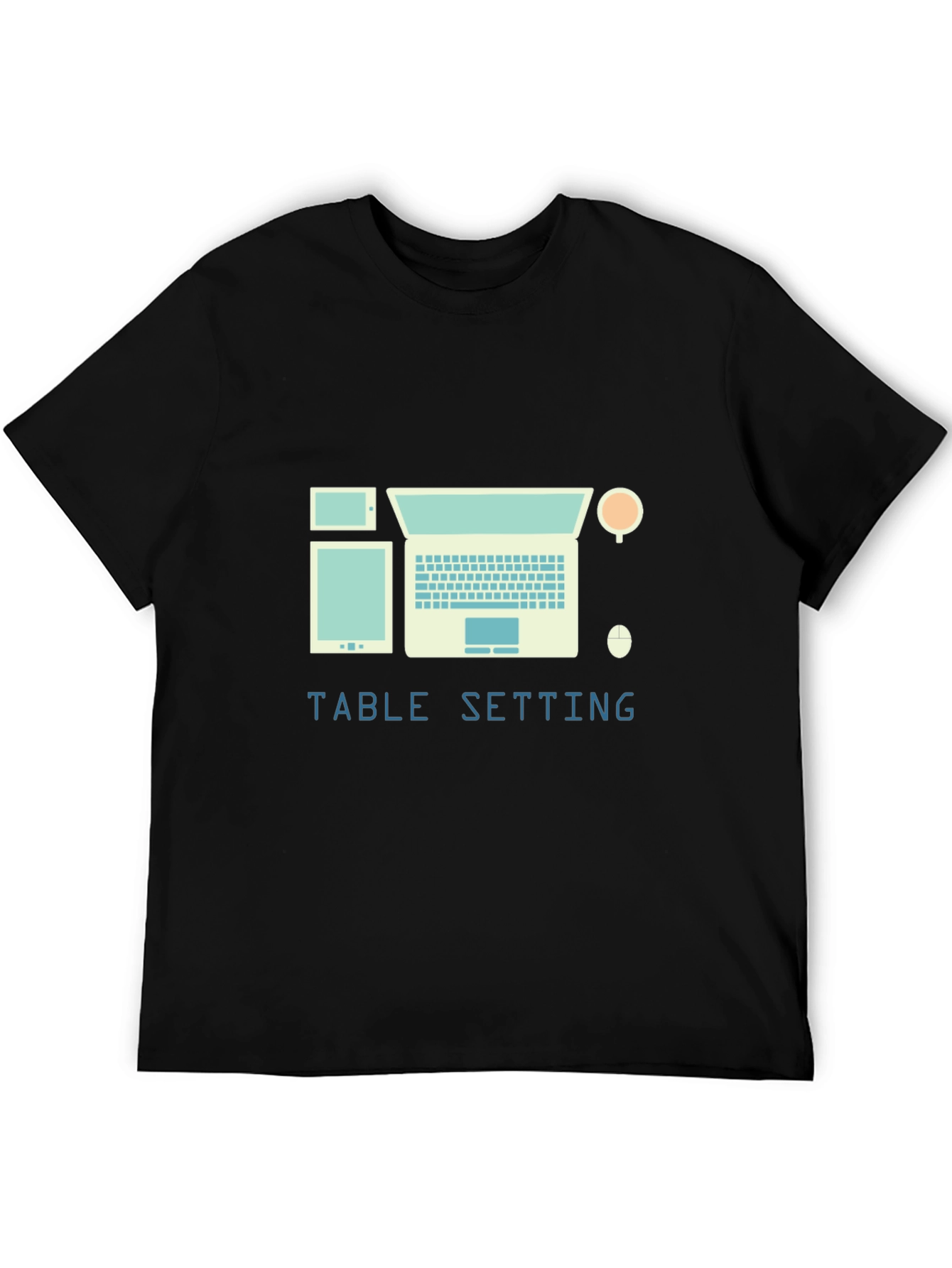 Table Setting Graphic Tee - Laptop Tablet Coffee