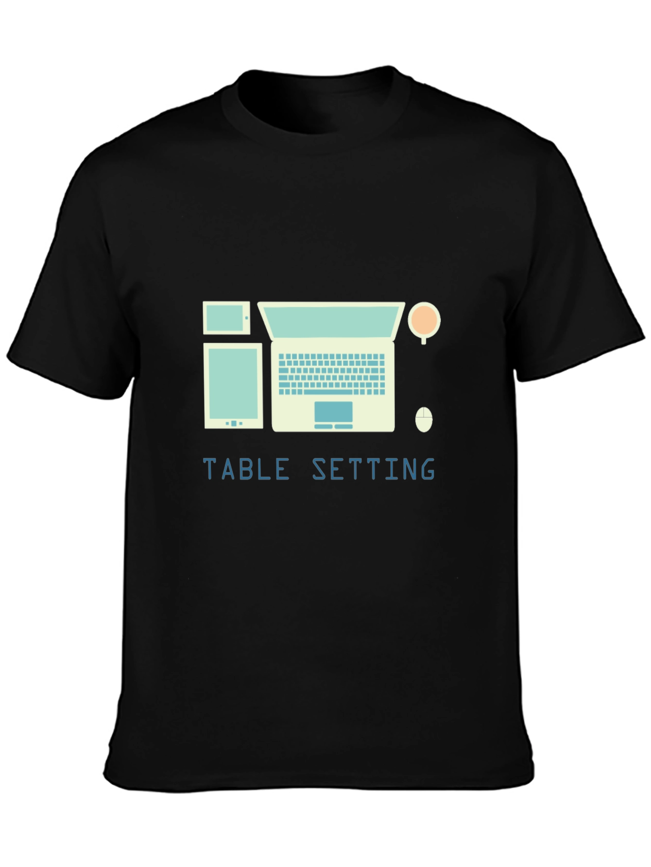 Table Setting Graphic Tee - Laptop Tablet Coffee