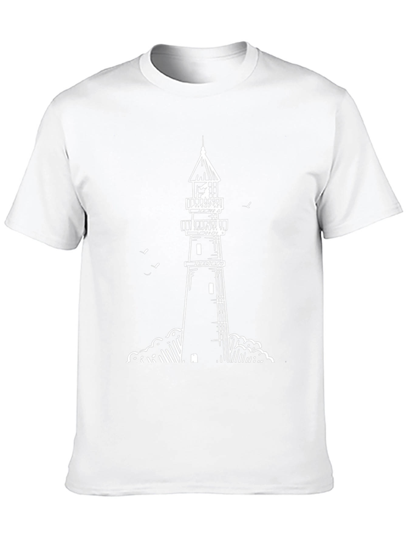 Lighthouse Graphic Tee - Black Cotton T-Shirt