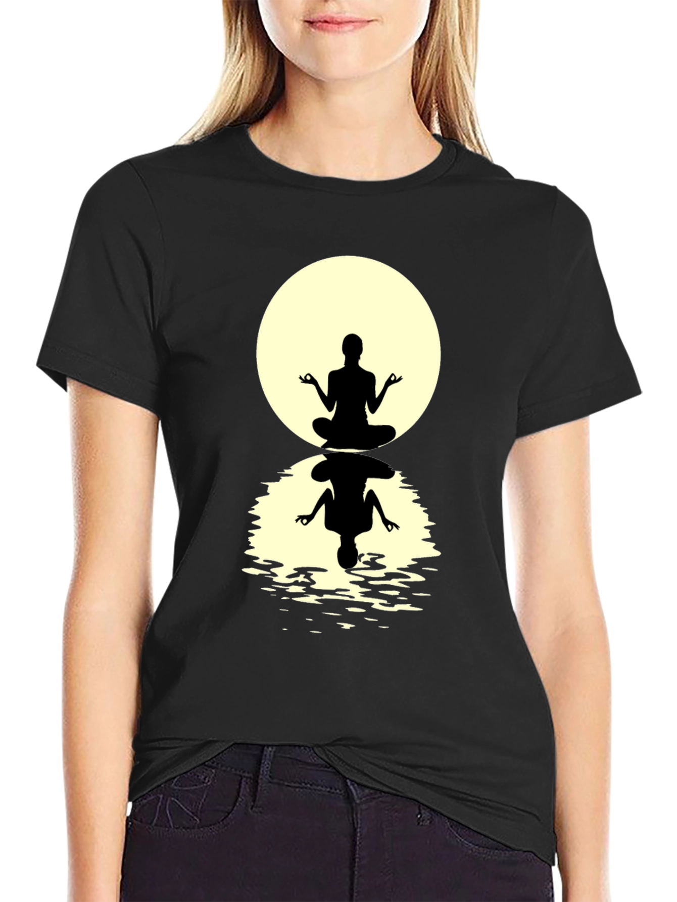 Zen Meditation T-Shirt - Silhouette Design