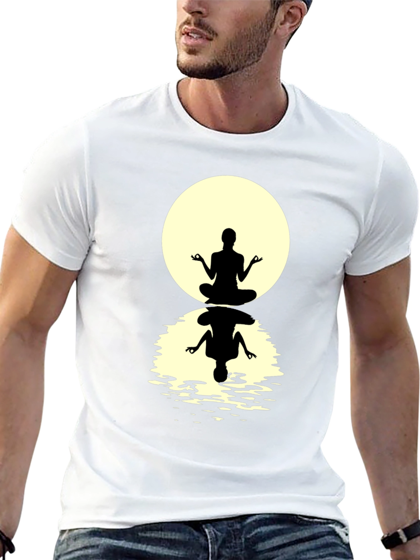 Zen Meditation T-Shirt - Silhouette Design