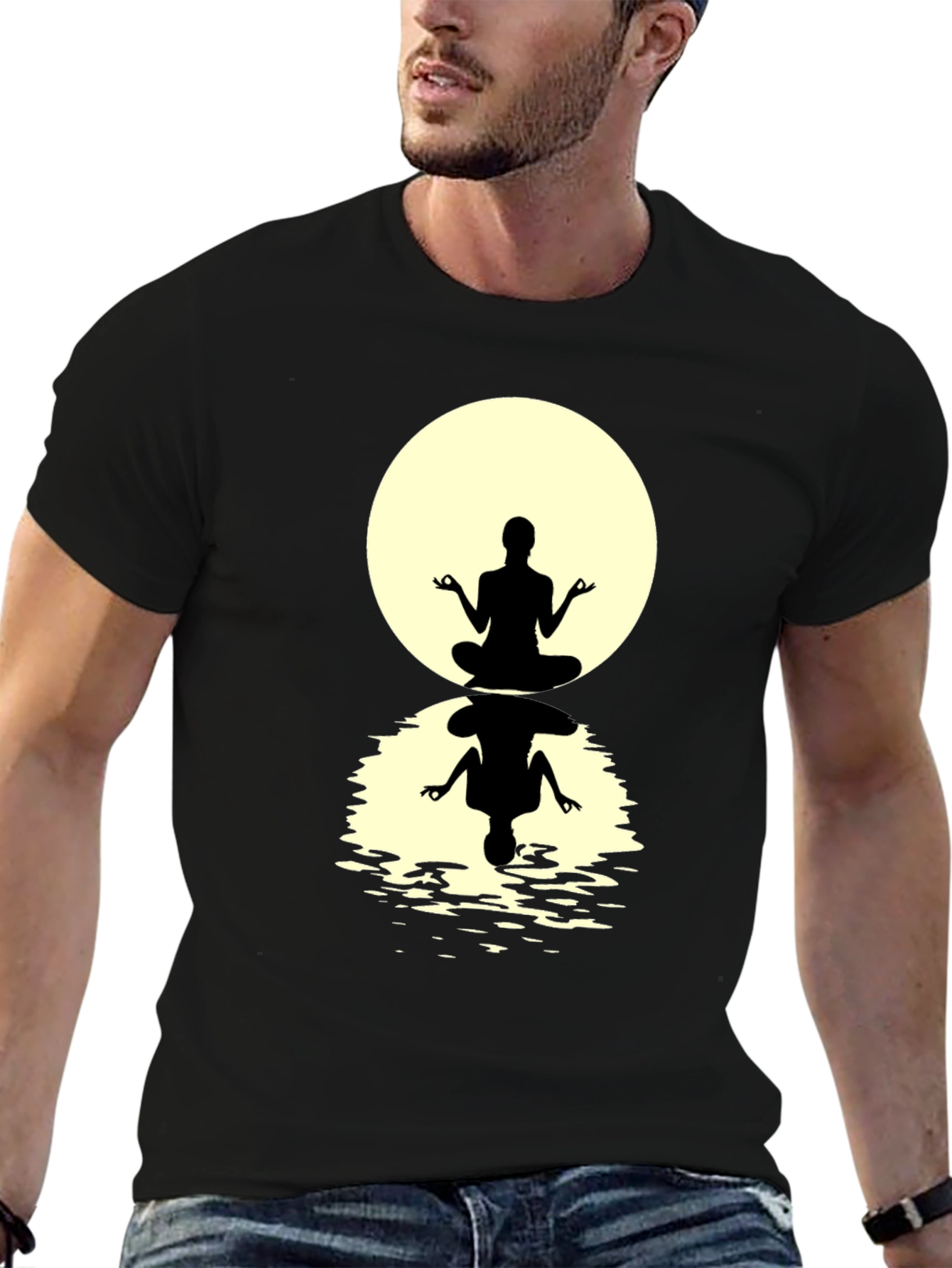 Zen Meditation T-Shirt - Silhouette Design
