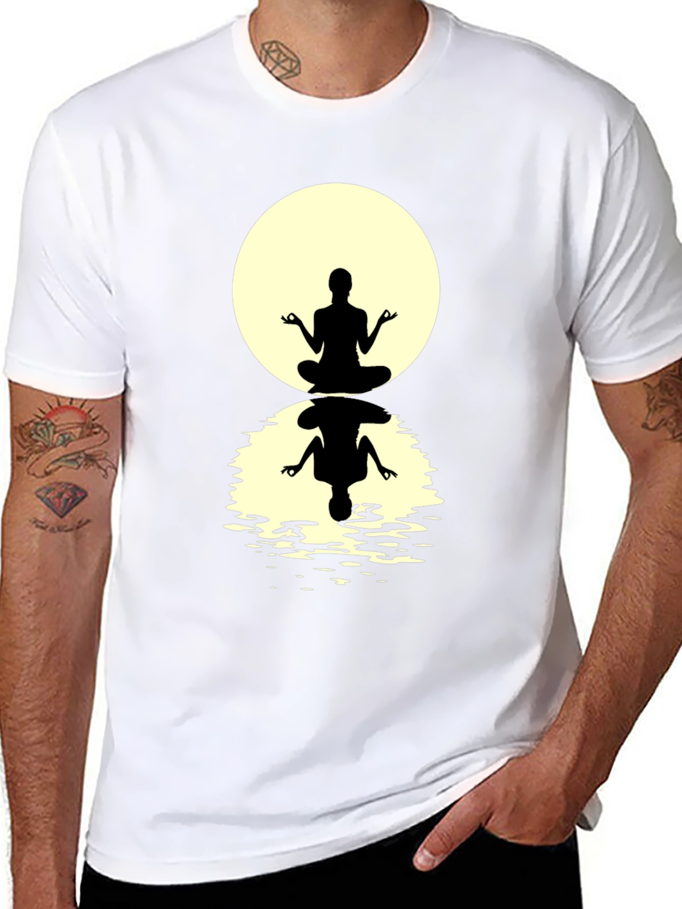 Zen Meditation T-Shirt - Silhouette Design
