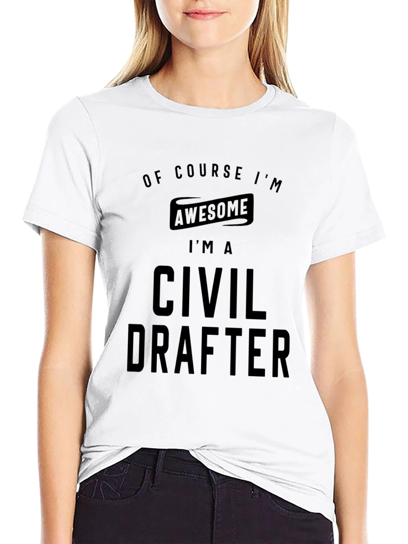 Awesome Civil Drafter Black T-Shirt