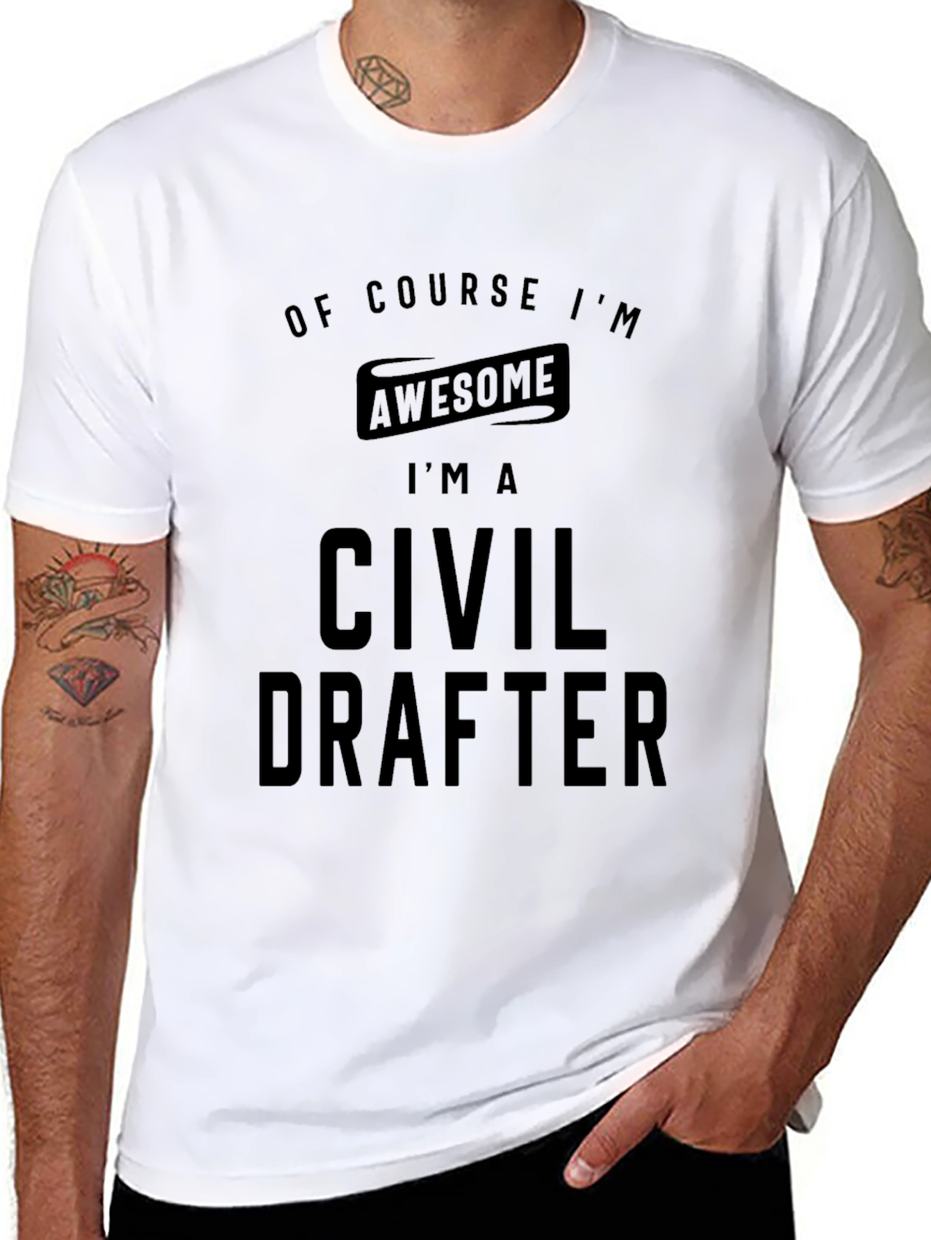 Awesome Civil Drafter Black T-Shirt