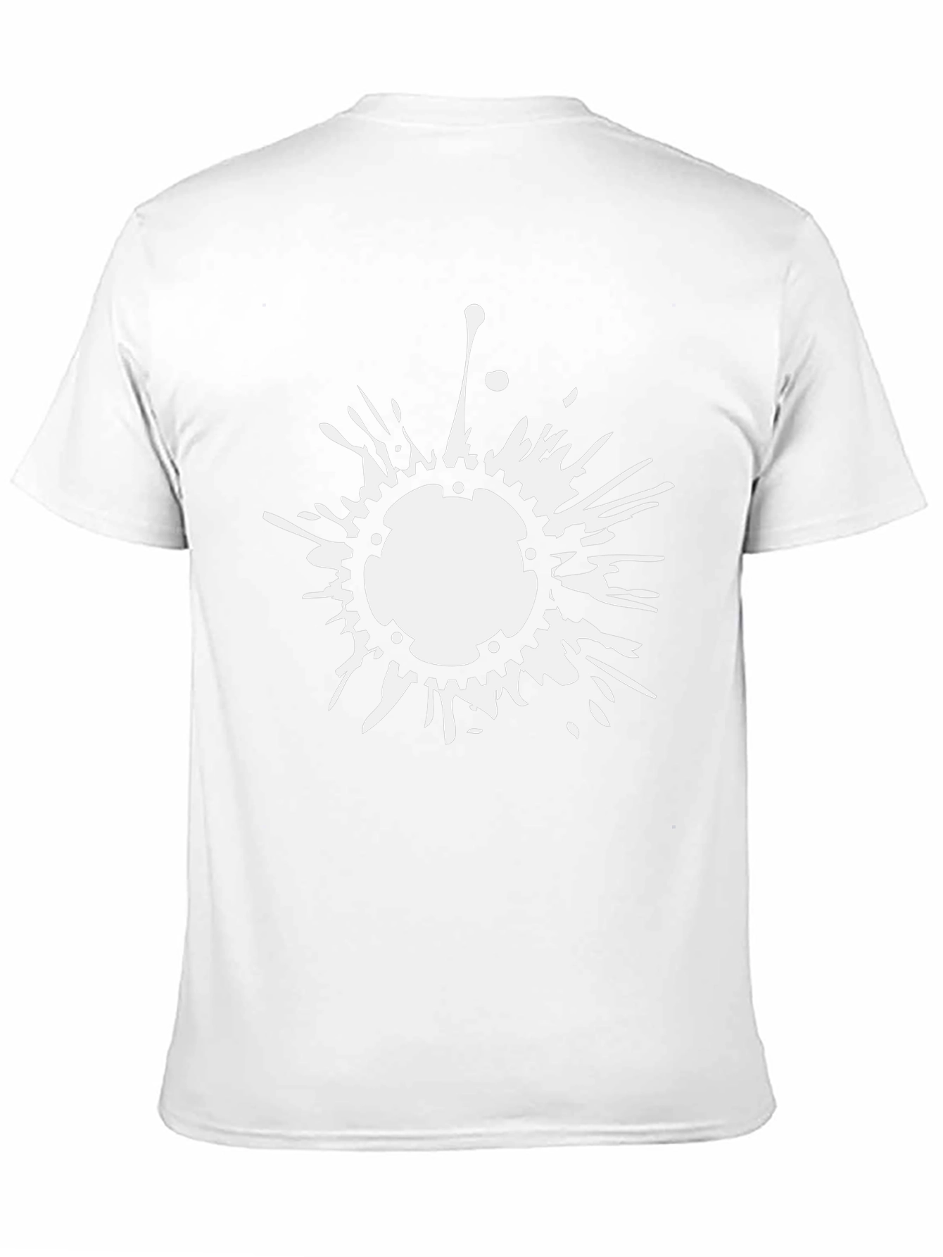 Mens Black T-Shirt with White Splash Graphic