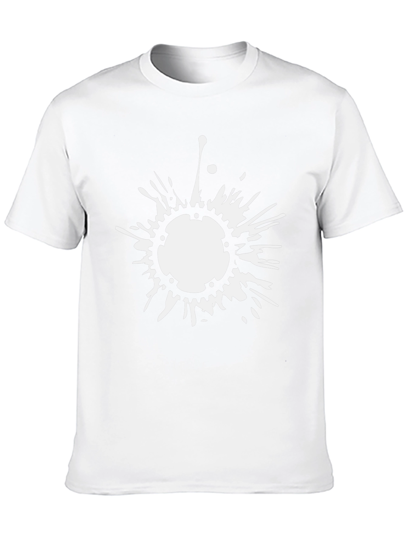 Mens Black T-Shirt with White Splash Graphic
