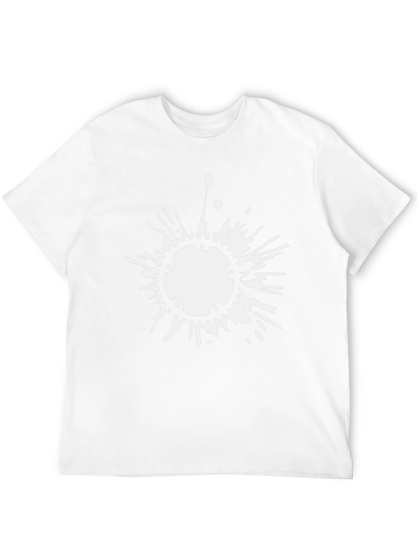 Mens Black T-Shirt with White Splash Graphic
