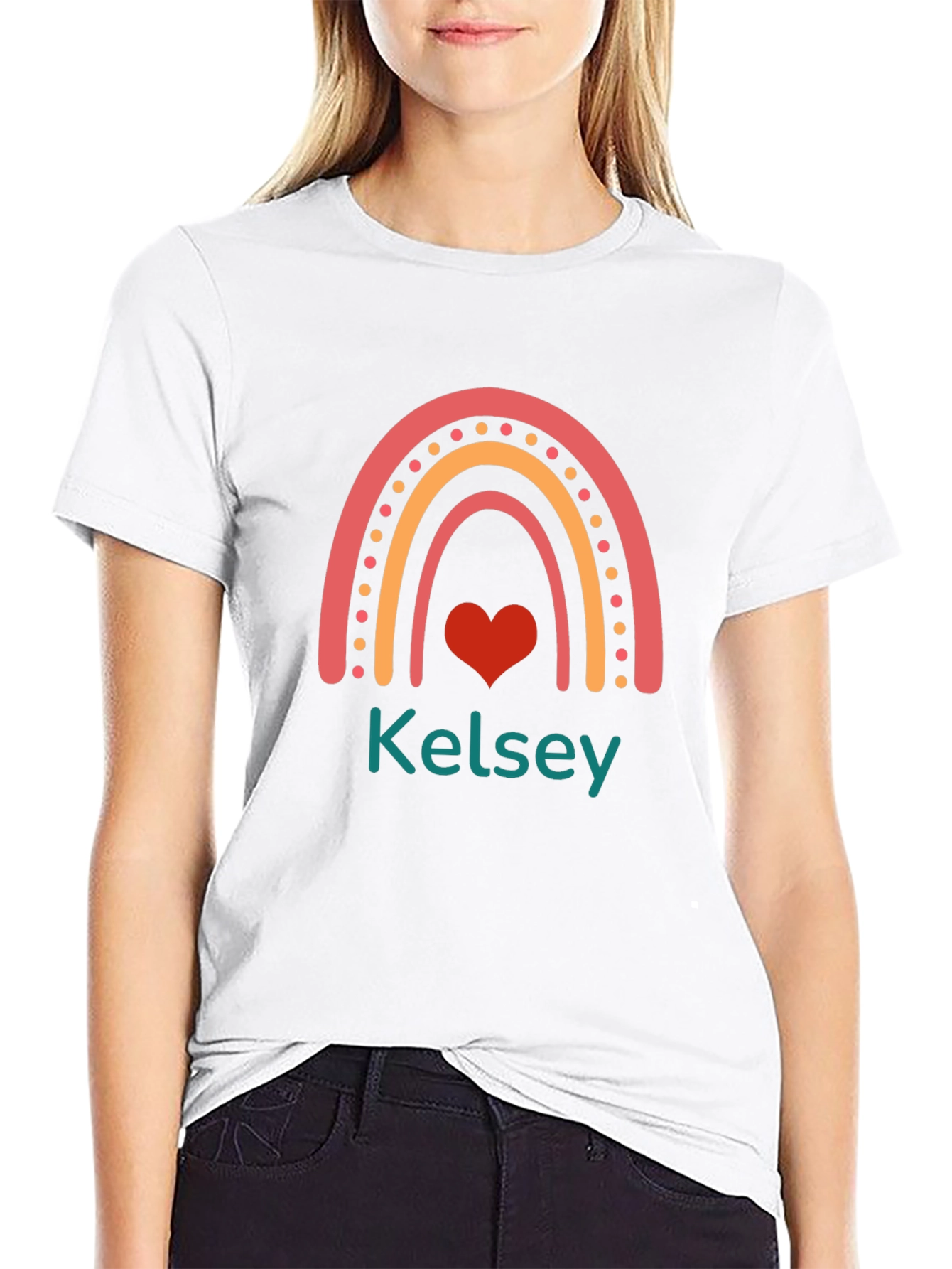 Kelsey Rainbow Heart T-Shirt