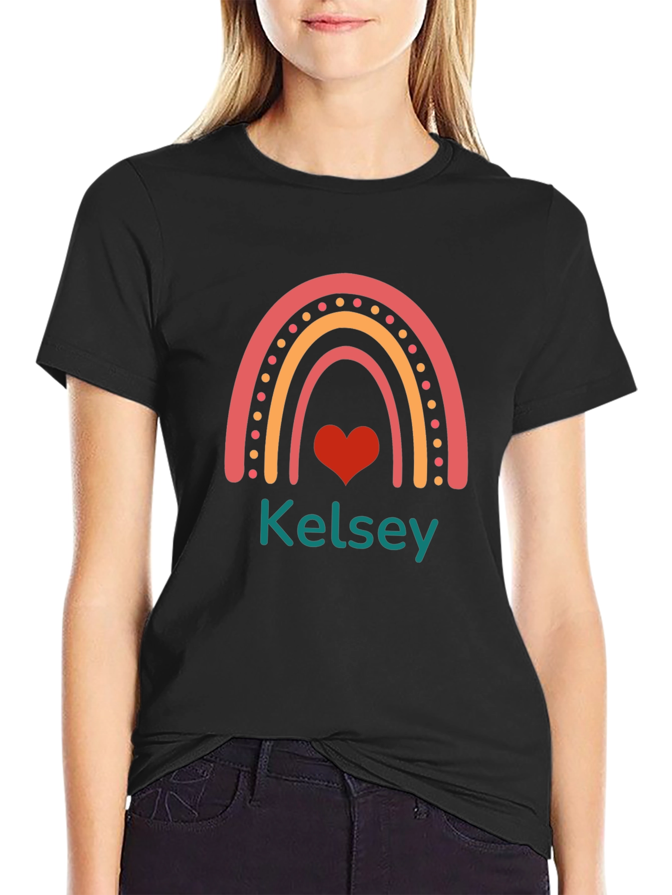 Kelsey Rainbow Heart T-Shirt