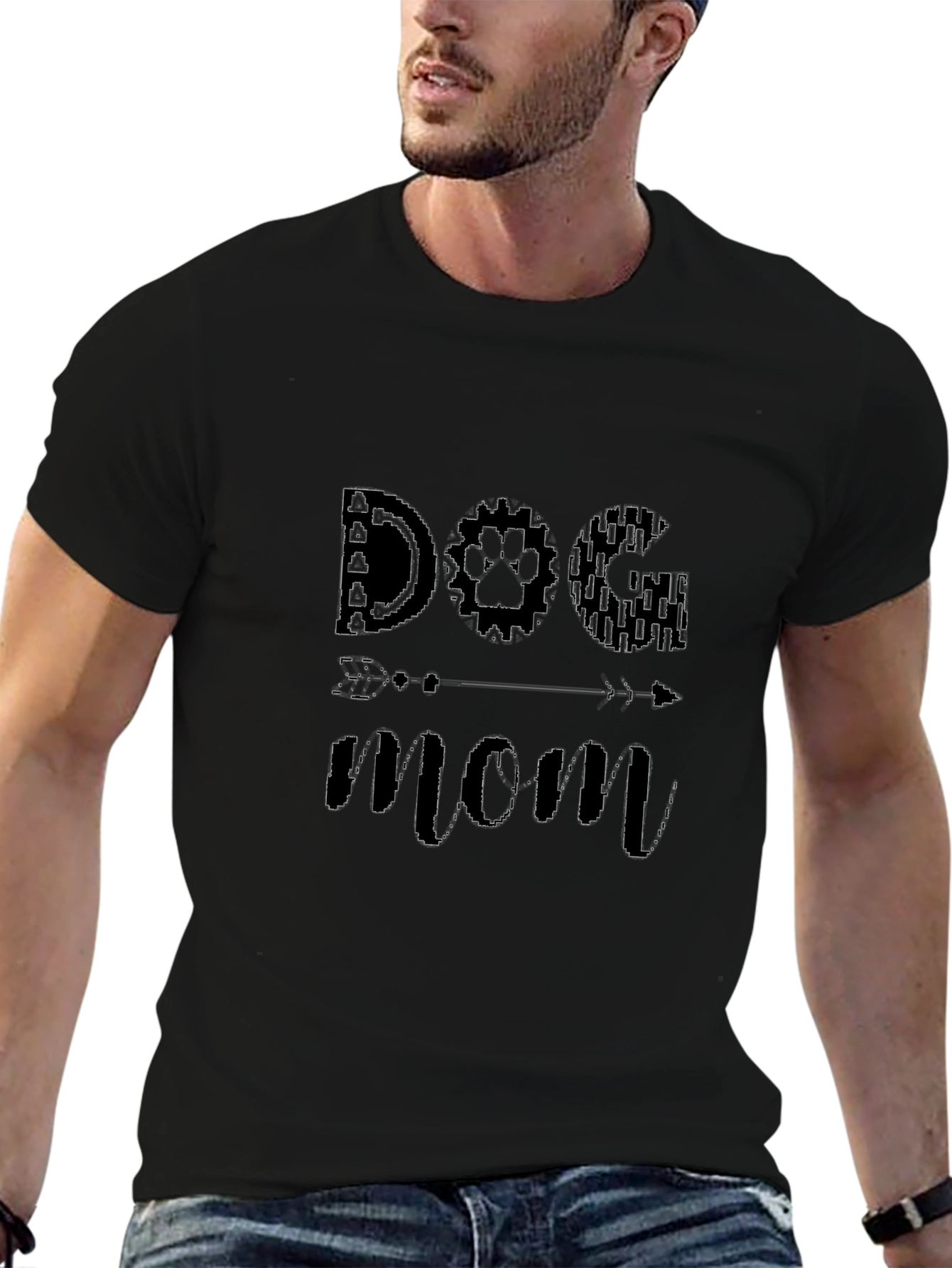 Dog Mom T-Shirt - Unique Paw Print Arrow Design