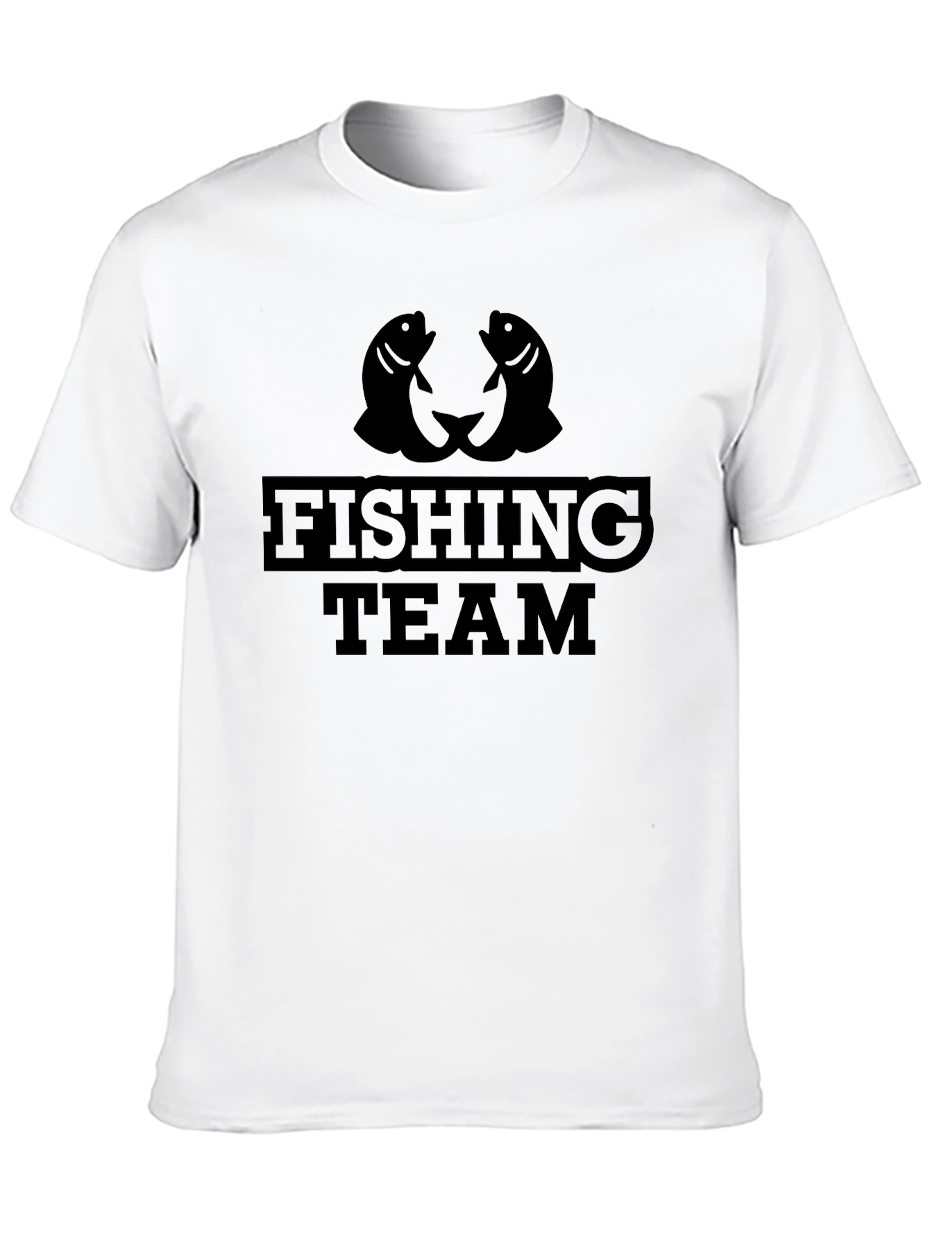 Fishing Team Graphic Tee - Black Cotton T-Shirt