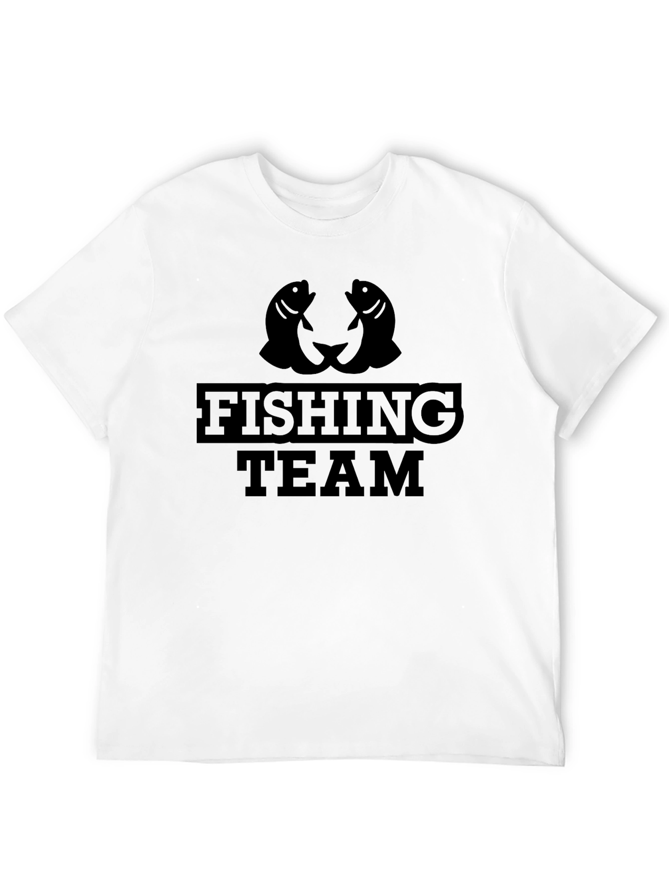 Fishing Team Graphic Tee - Black Cotton T-Shirt