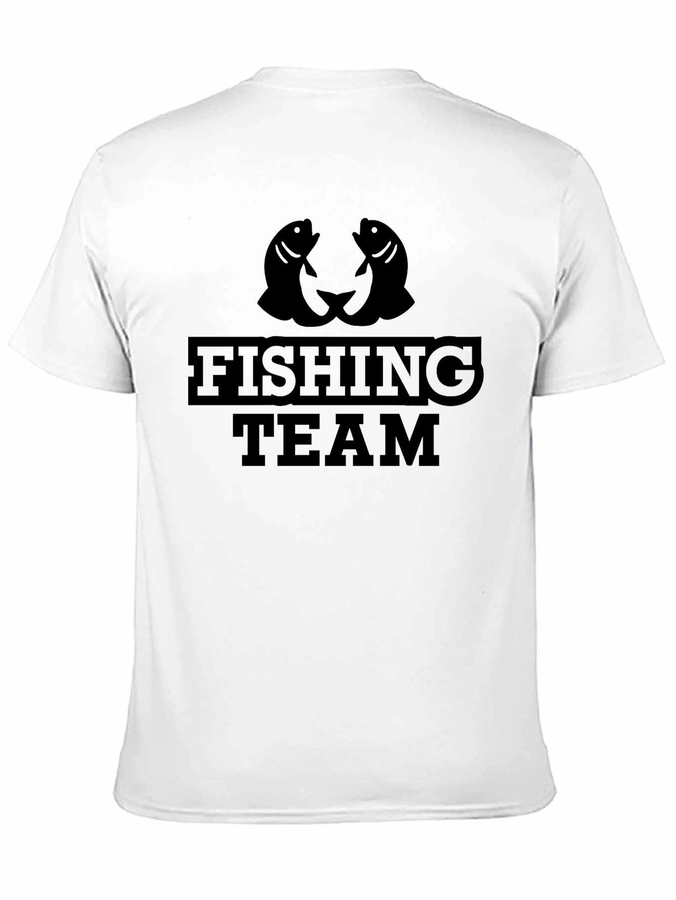 Fishing Team Graphic Tee - Black Cotton T-Shirt