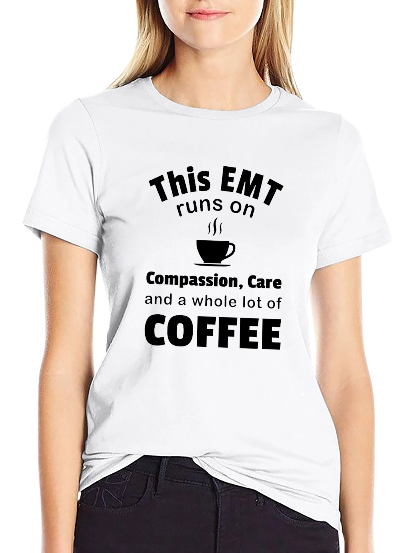 EMT Runs on Coffee T-Shirt - Black