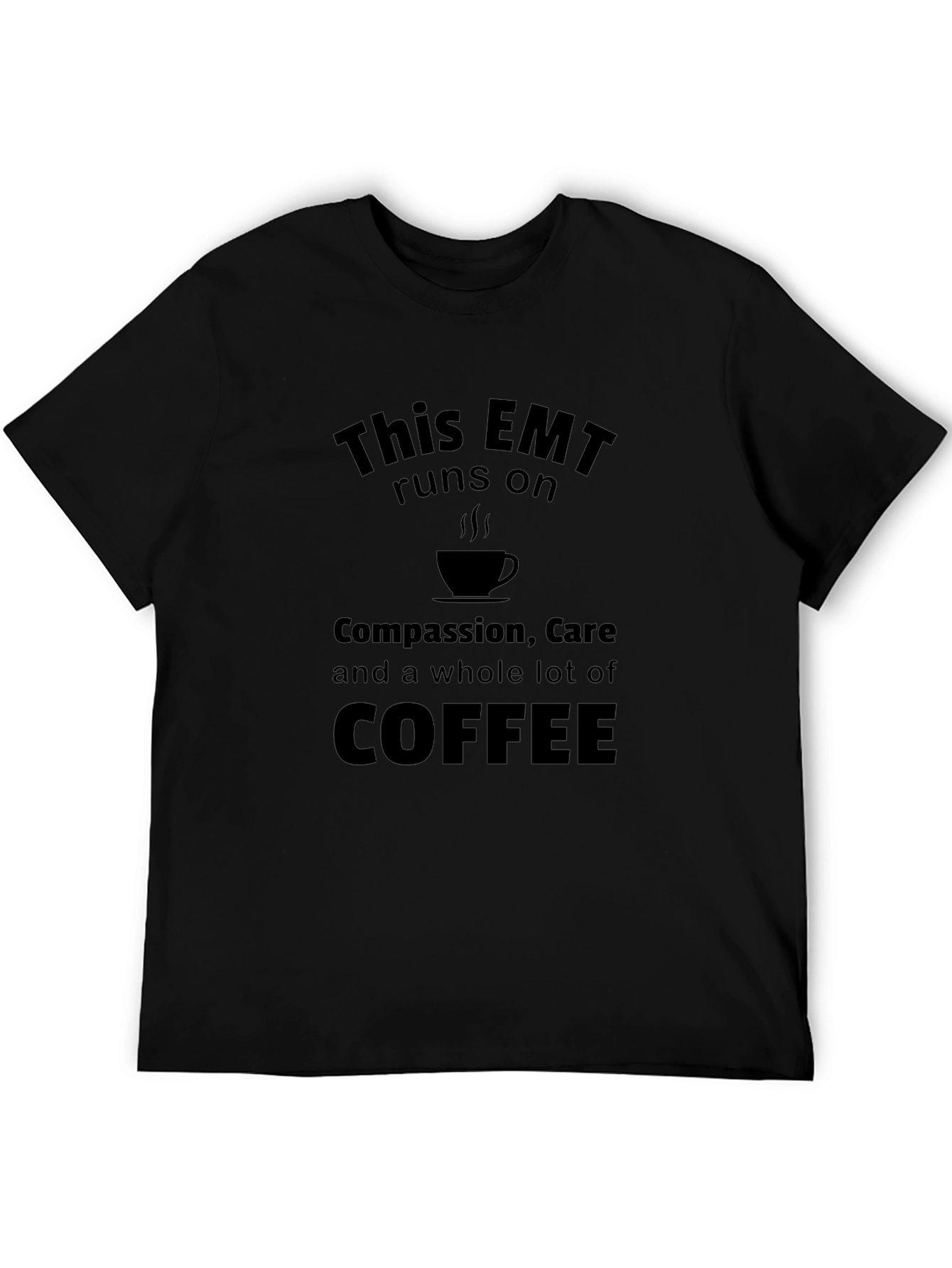 EMT Runs on Coffee T-Shirt - Black