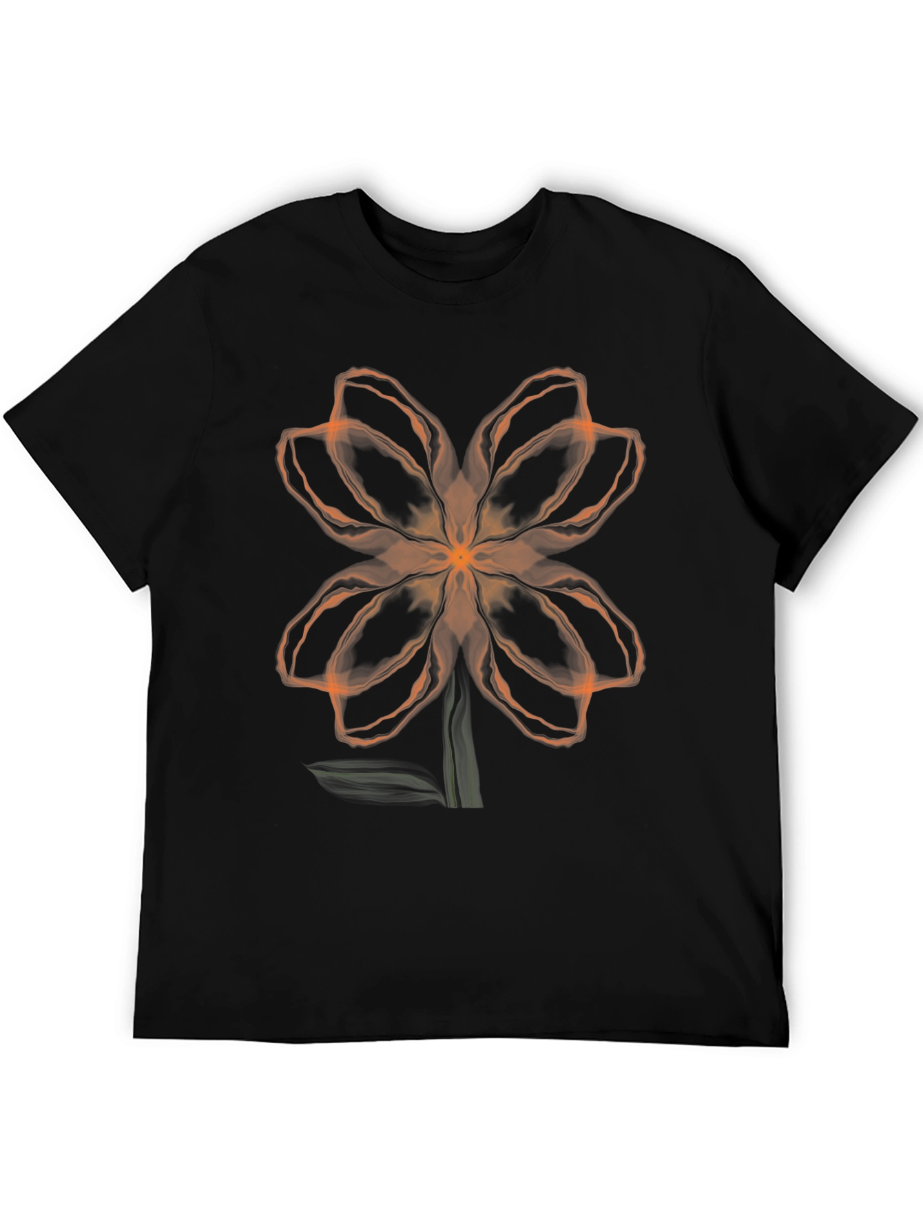 Abstract Floral Graphic Tee - Black