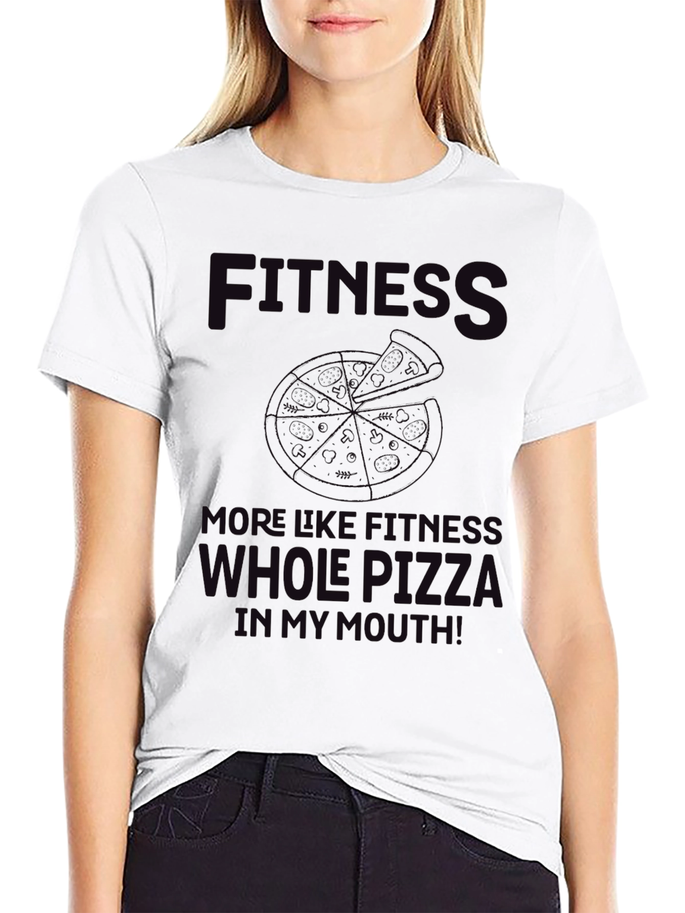 Fitness Whole Pizza T-Shirt - Funny Graphic Tee