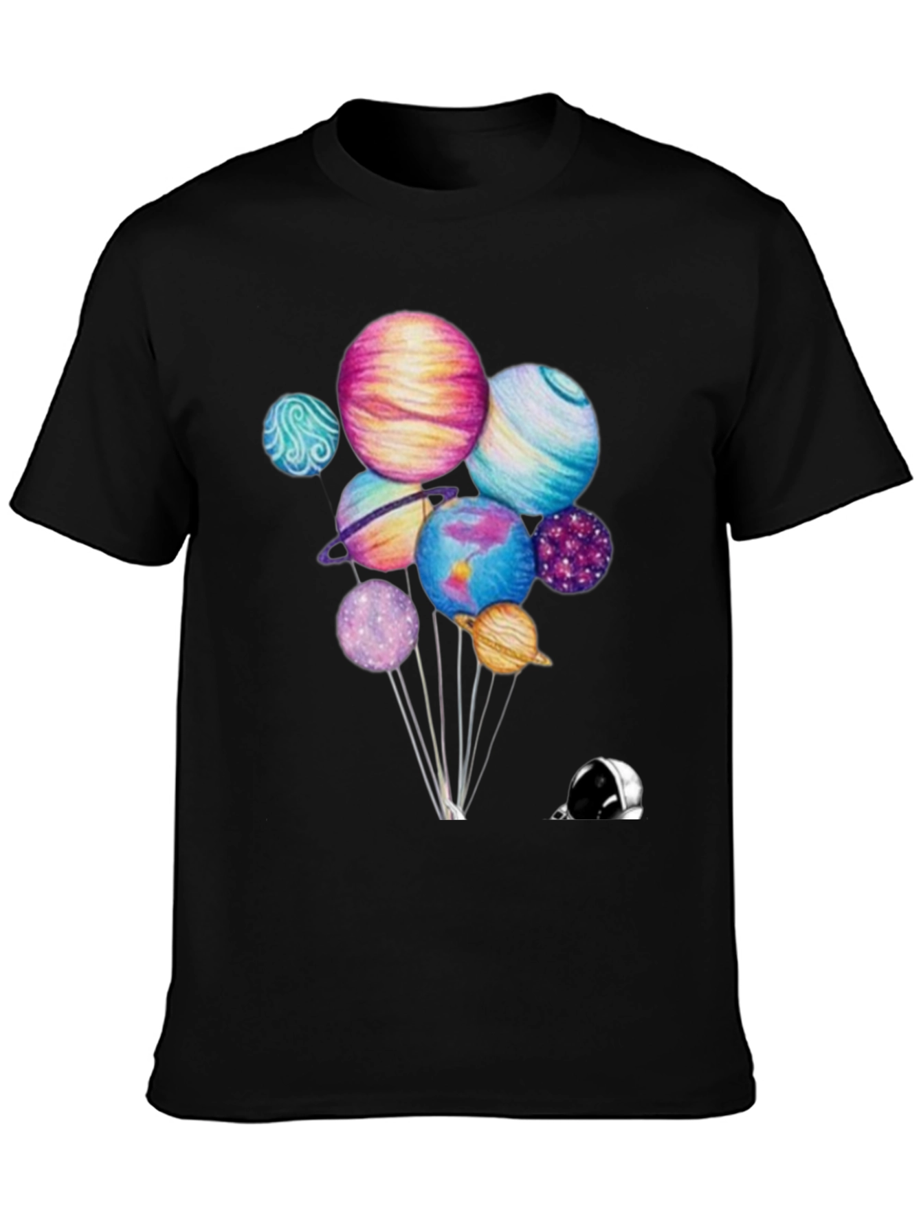 Planets Graphic Black T-Shirt