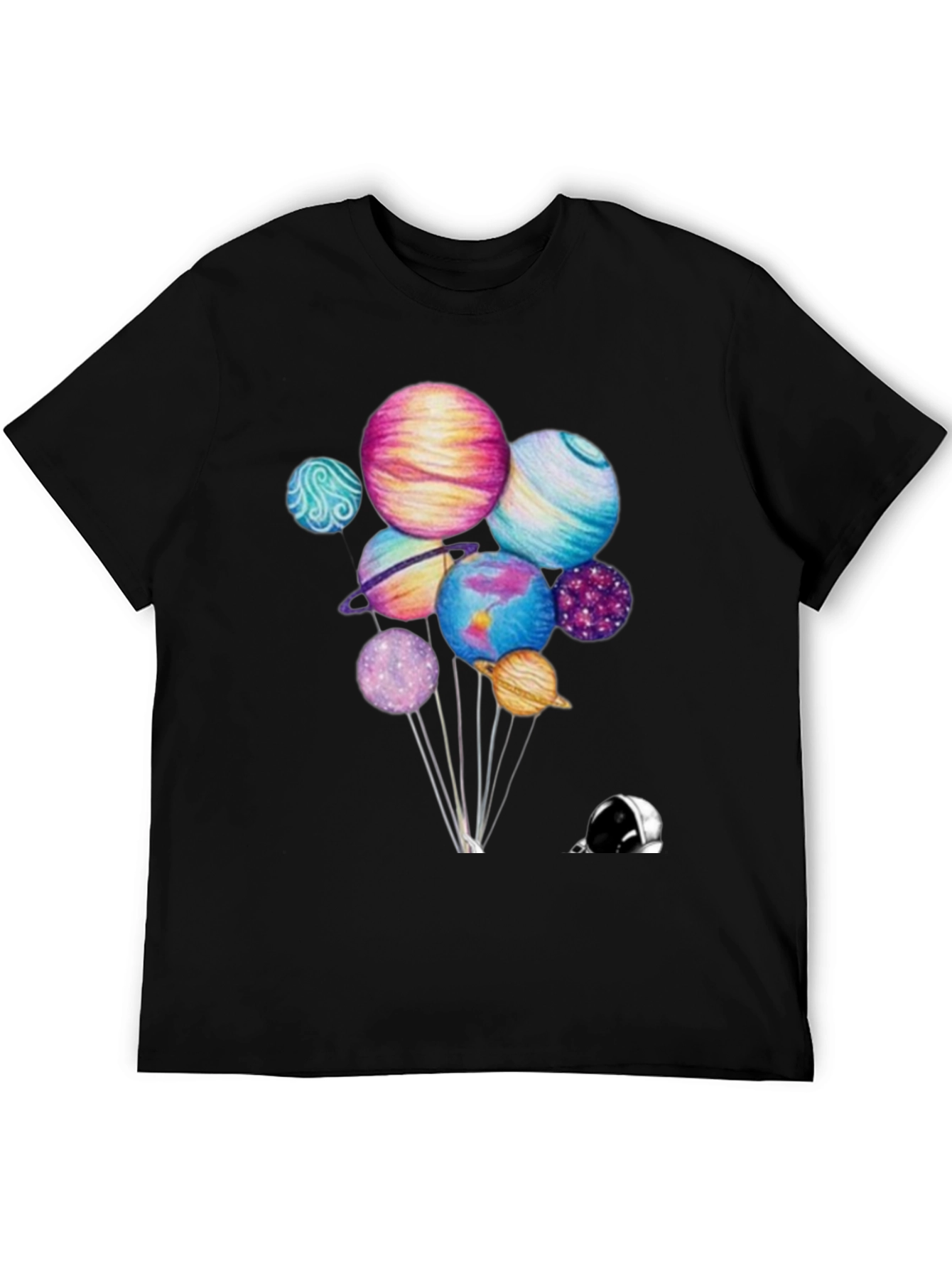 Planets Graphic Black T-Shirt