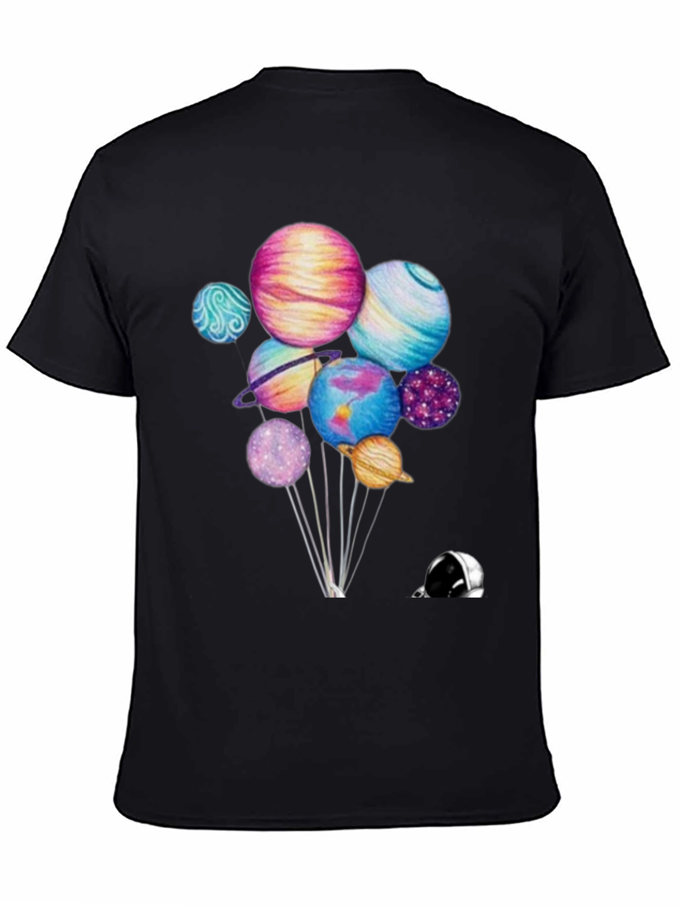Planets Graphic Black T-Shirt