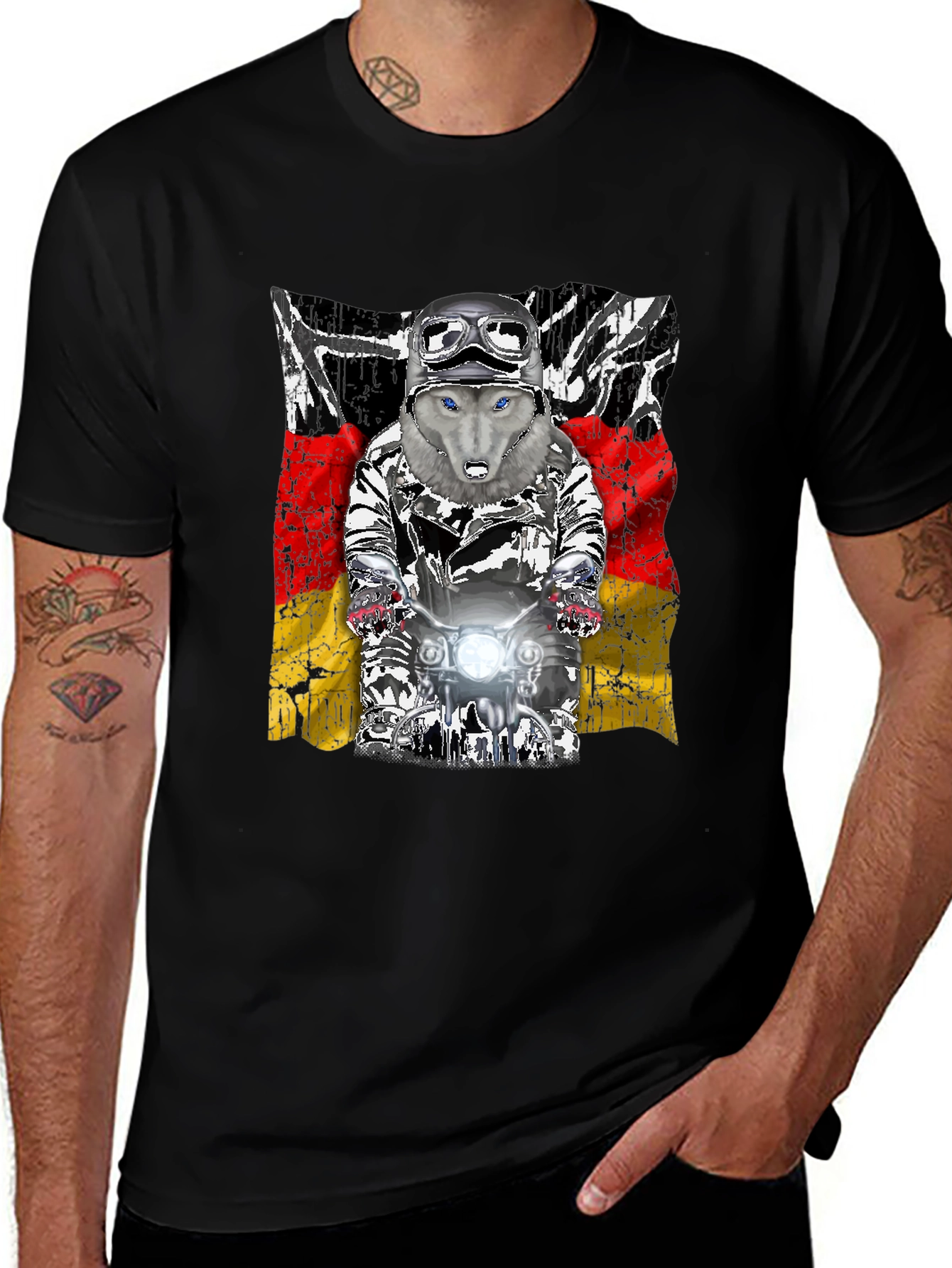 Wolf Rider T-Shirt - German Flag Design