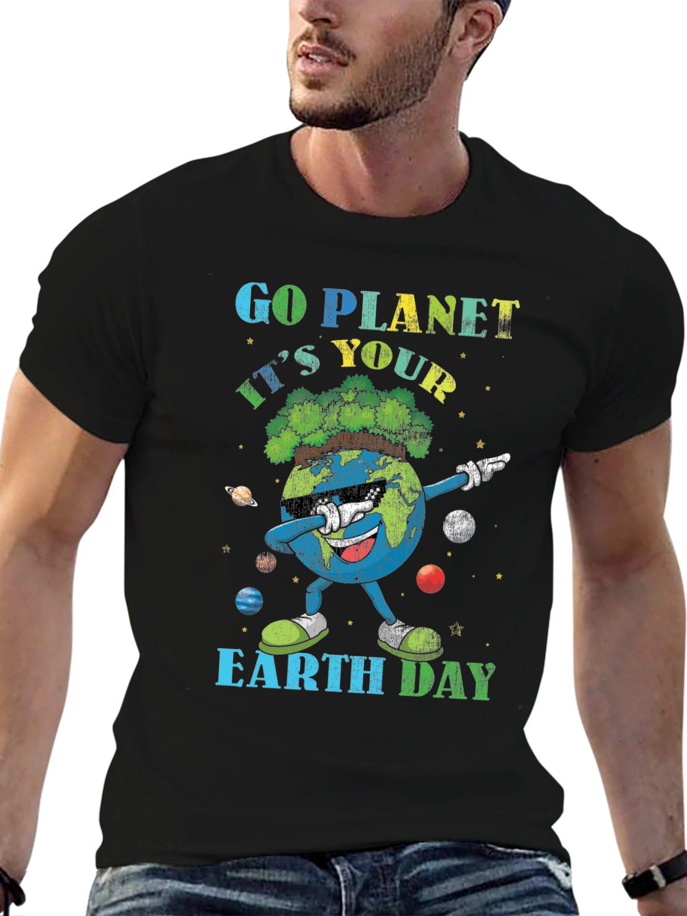 Go Planet Earth Day Graphic T-Shirt