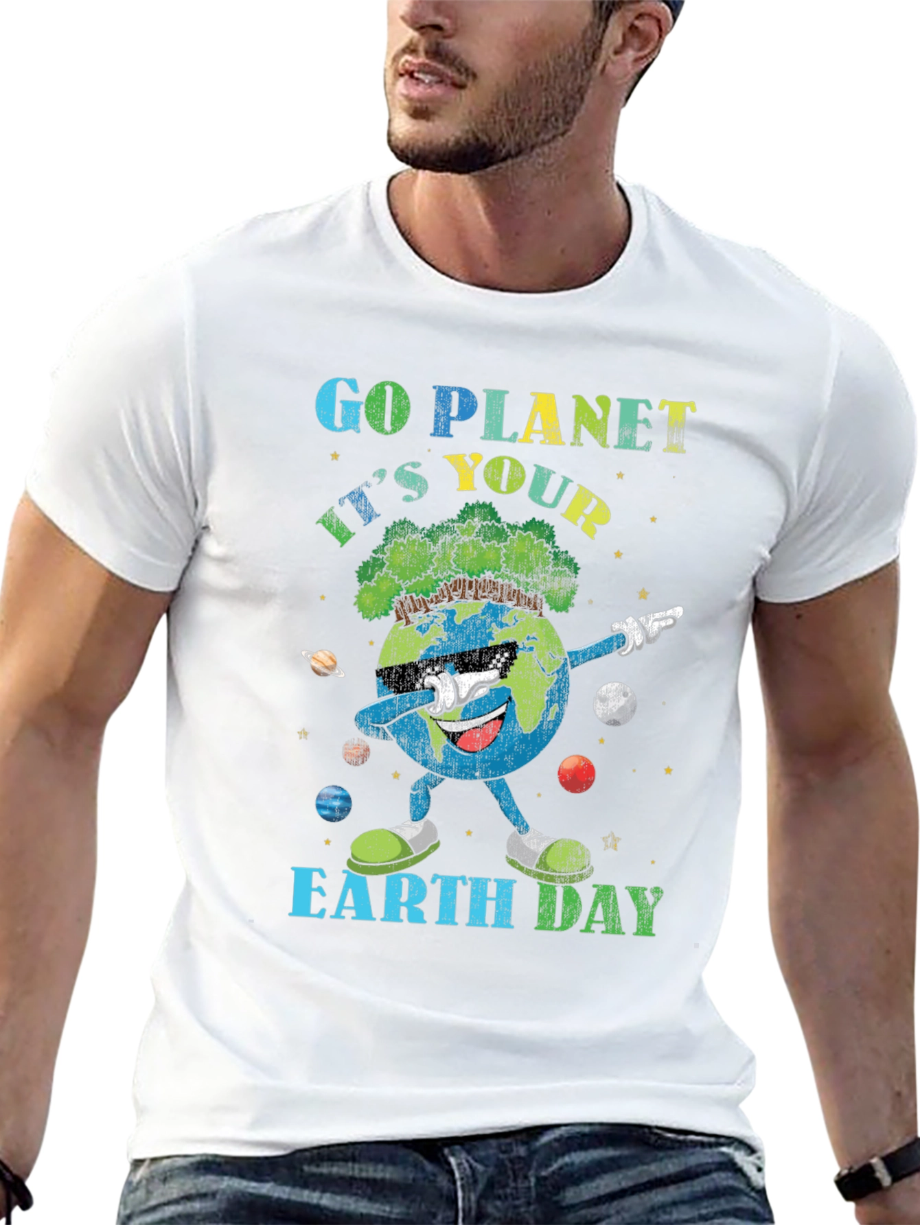 Go Planet Earth Day Graphic T-Shirt