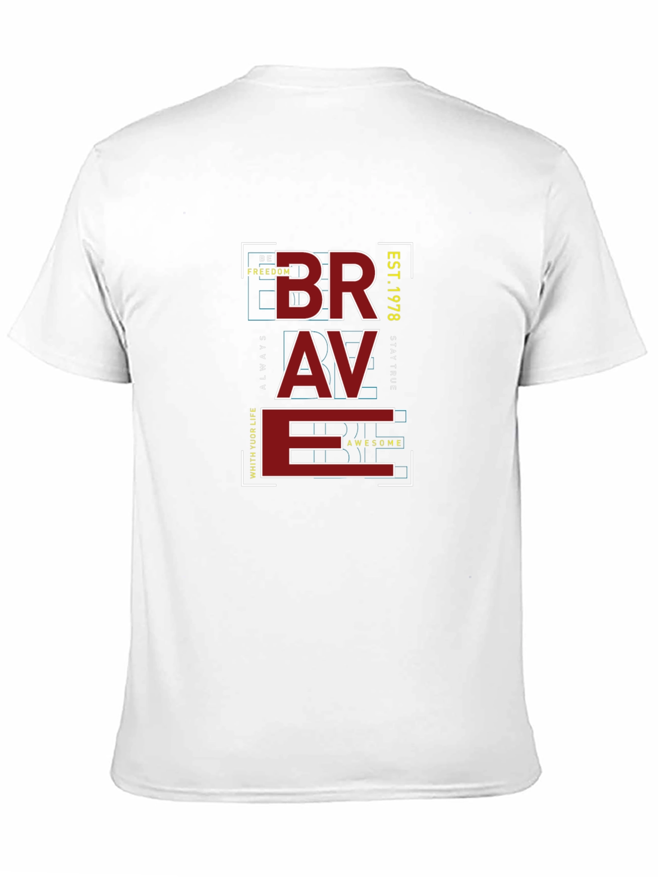 Brave Graphic Print T-Shirt - Mens Casual Tee