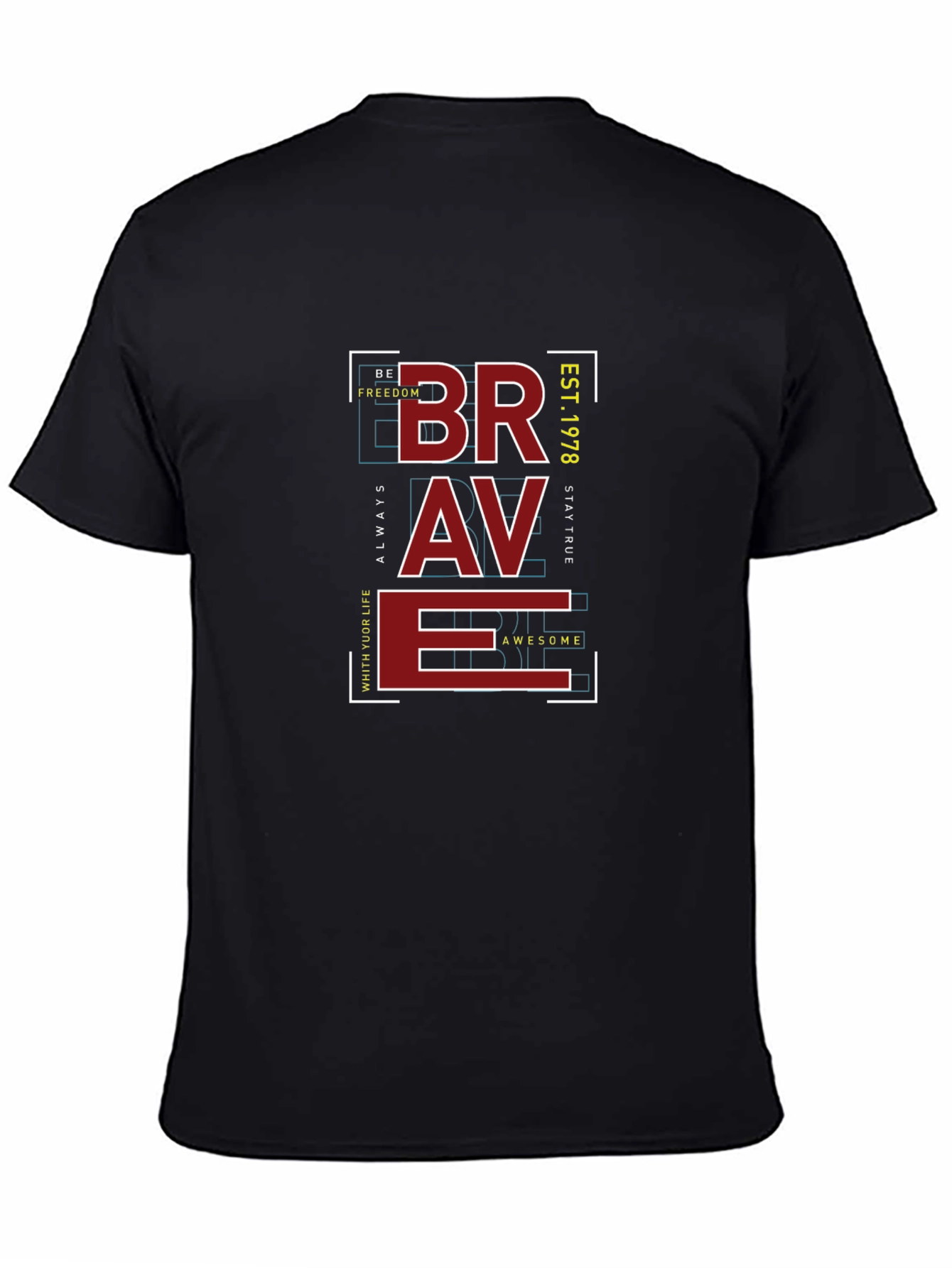 Brave Graphic Print T-Shirt - Mens Casual Tee