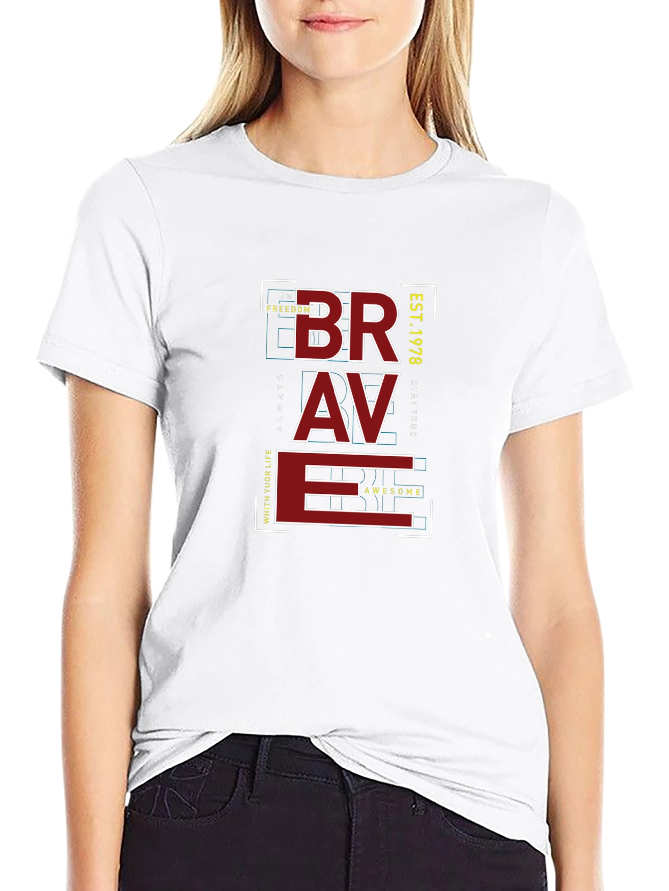 Brave Graphic Print T-Shirt - Mens Casual Tee