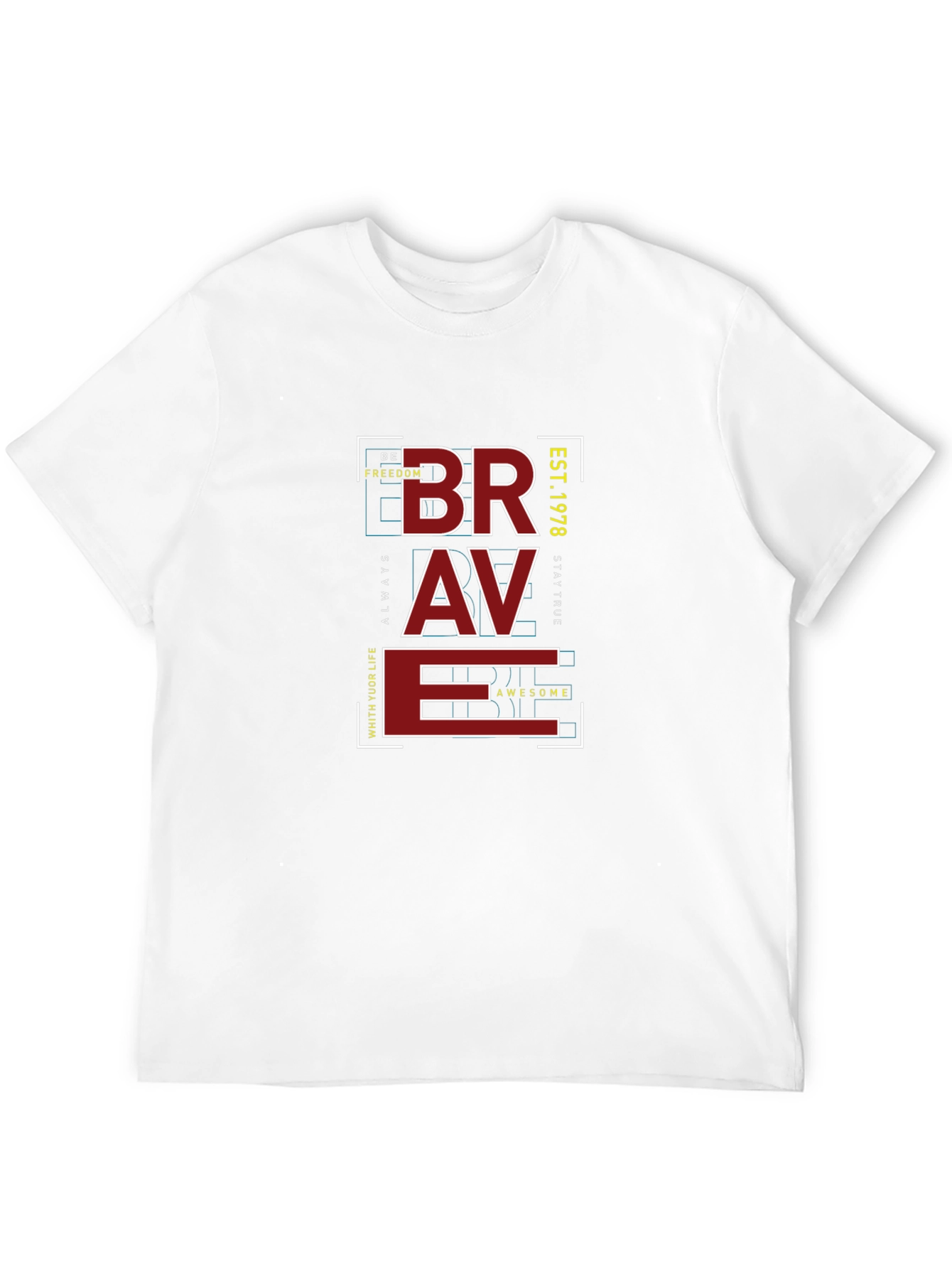 Brave Graphic Print T-Shirt - Mens Casual Tee