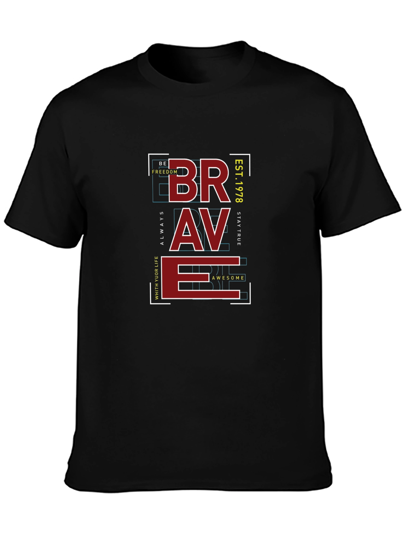 Brave Graphic Print T-Shirt - Mens Casual Tee