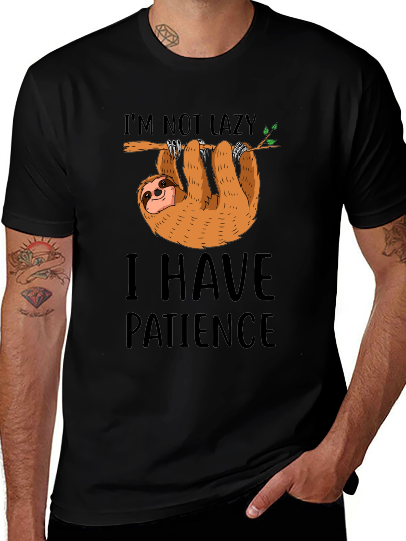 Lazy Sloth Patience T-Shirt Funny Graphic Tee