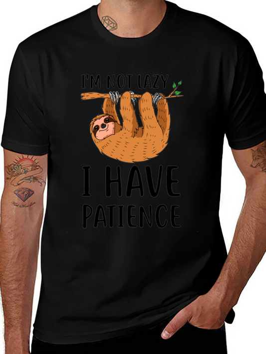 Lazy Sloth Patience T-Shirt Funny Graphic Tee