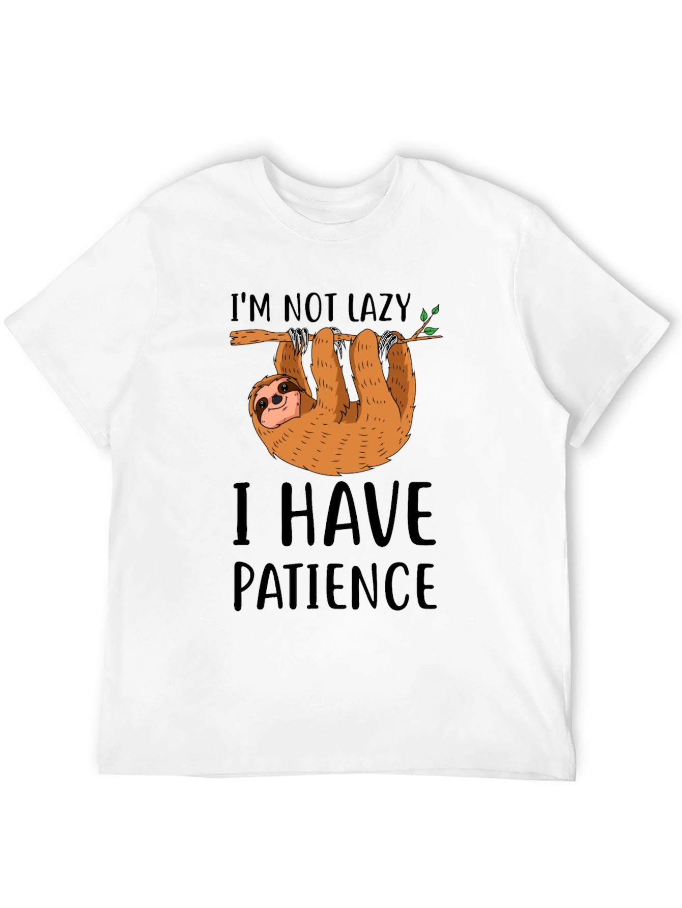 Lazy Sloth Patience T-Shirt Funny Graphic Tee