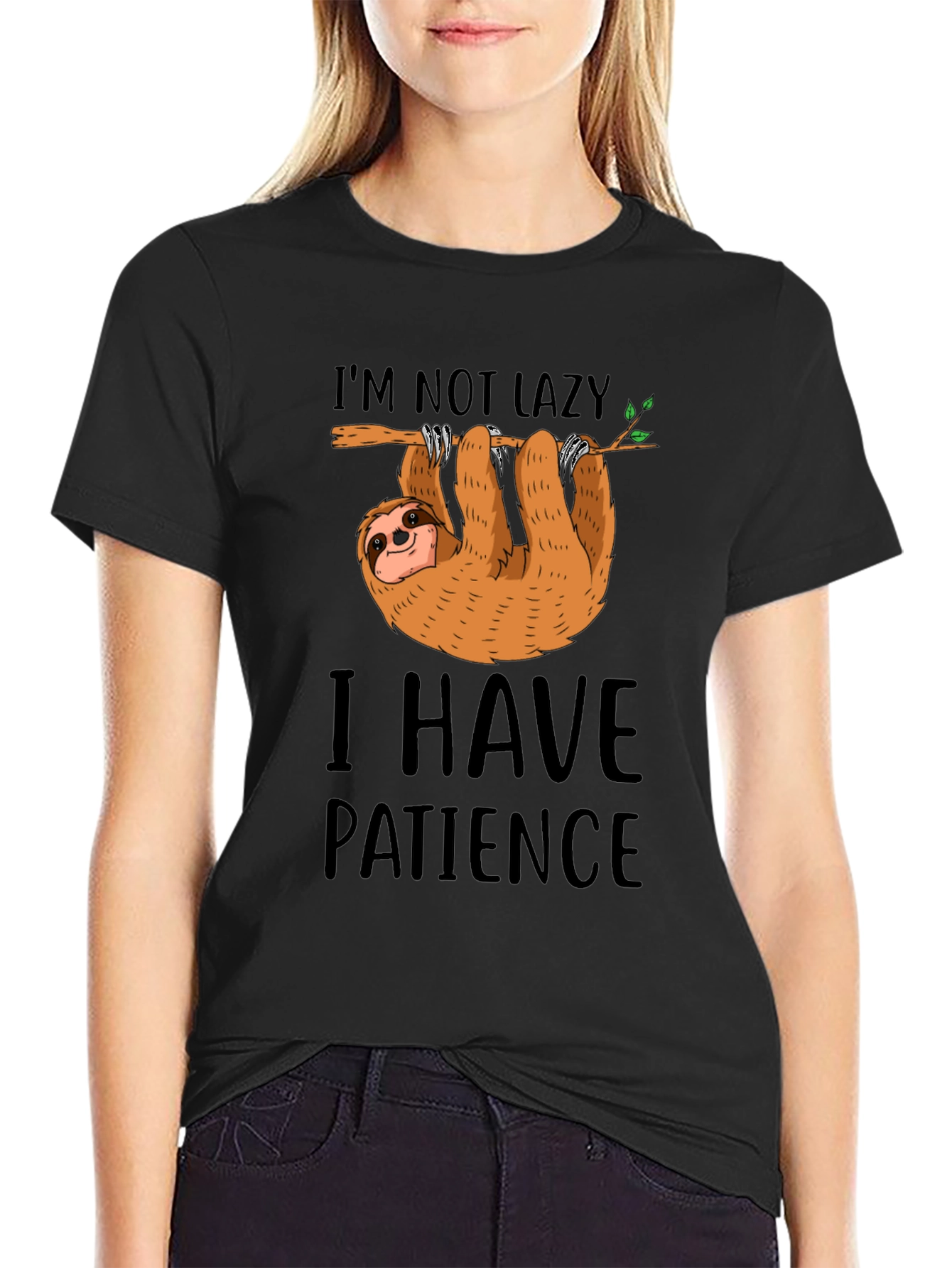 Lazy Sloth Patience T-Shirt Funny Graphic Tee