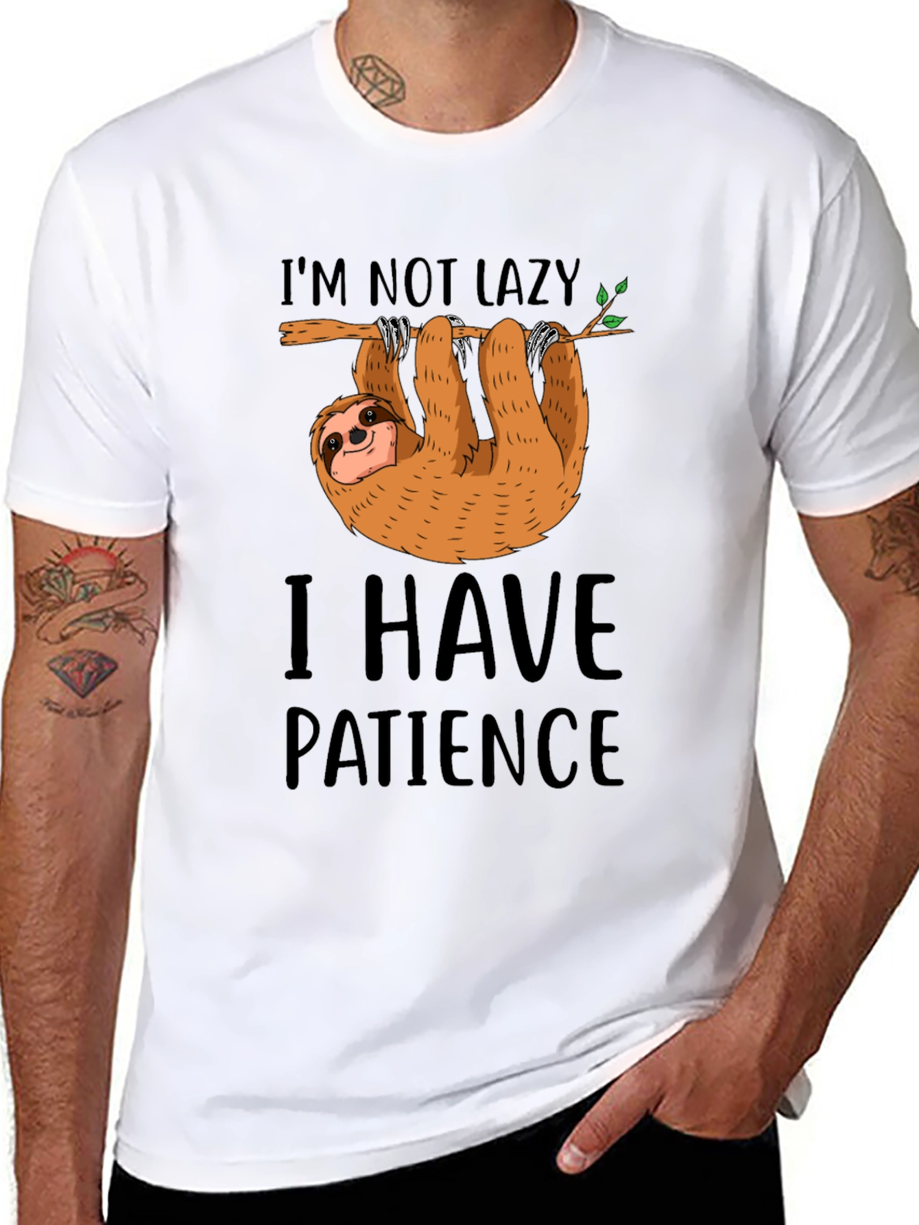 Lazy Sloth Patience T-Shirt Funny Graphic Tee