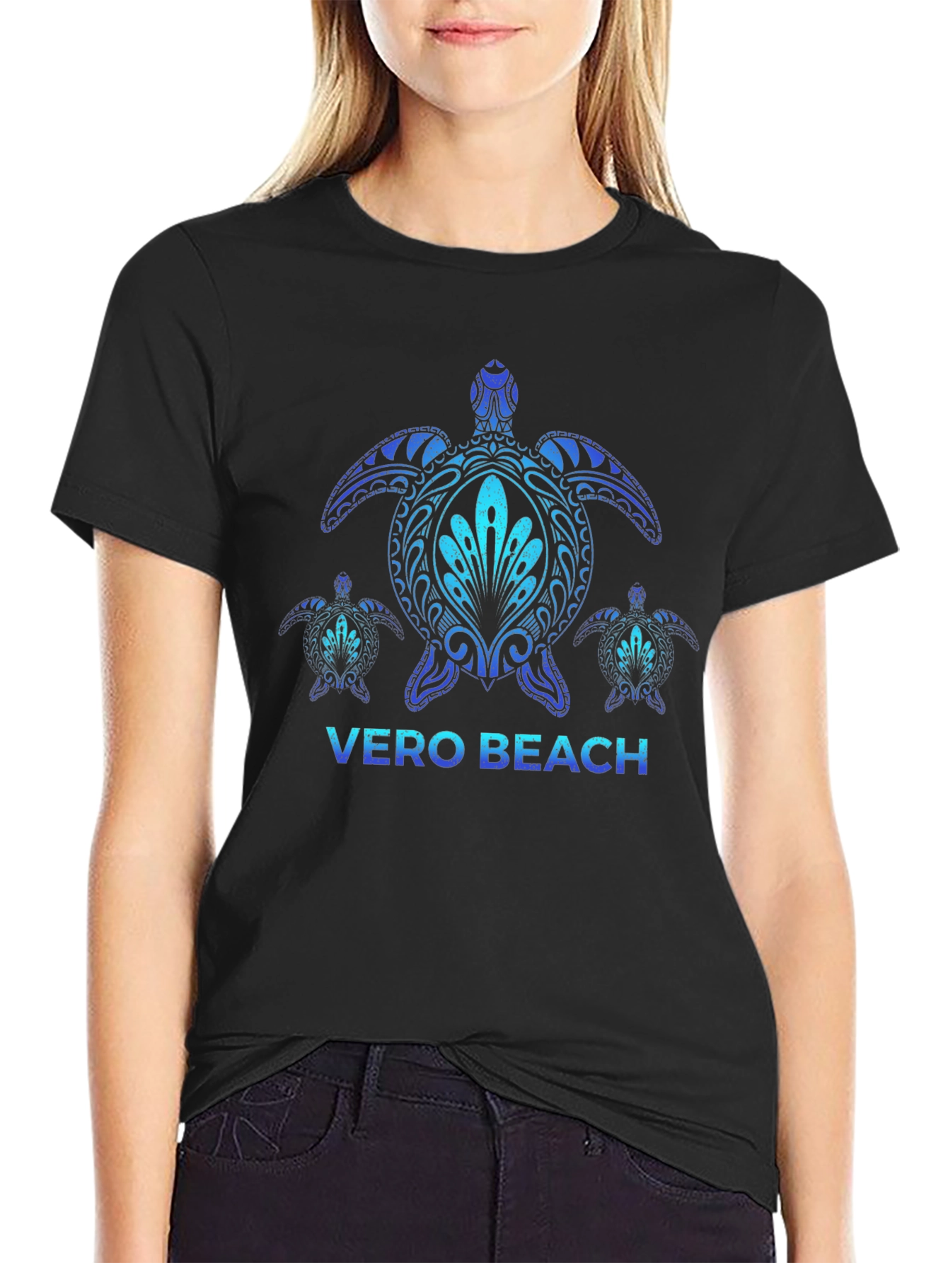 Vero Beach Turtle T-Shirt - Black Graphic Tee