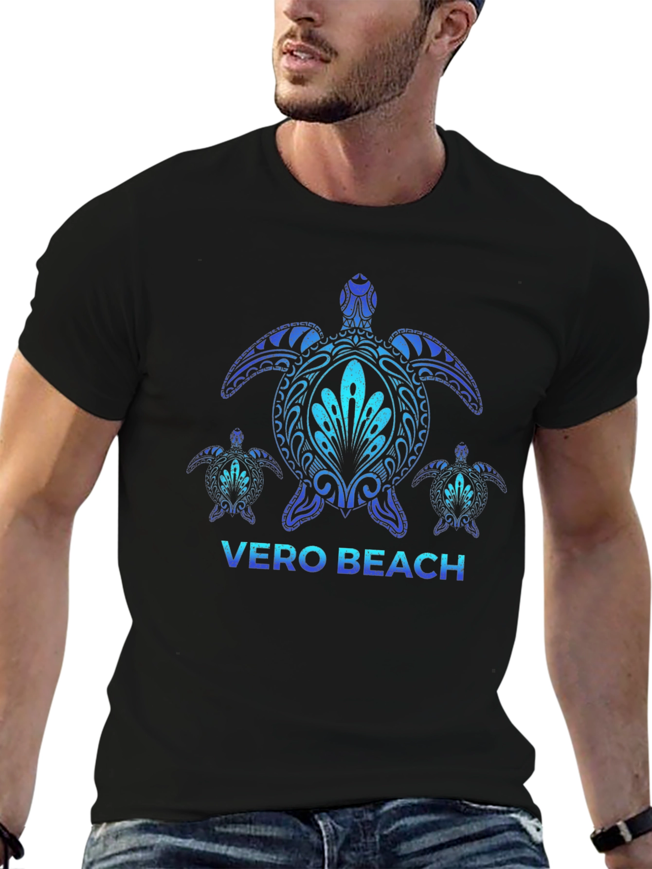 Vero Beach Turtle T-Shirt - Black Graphic Tee